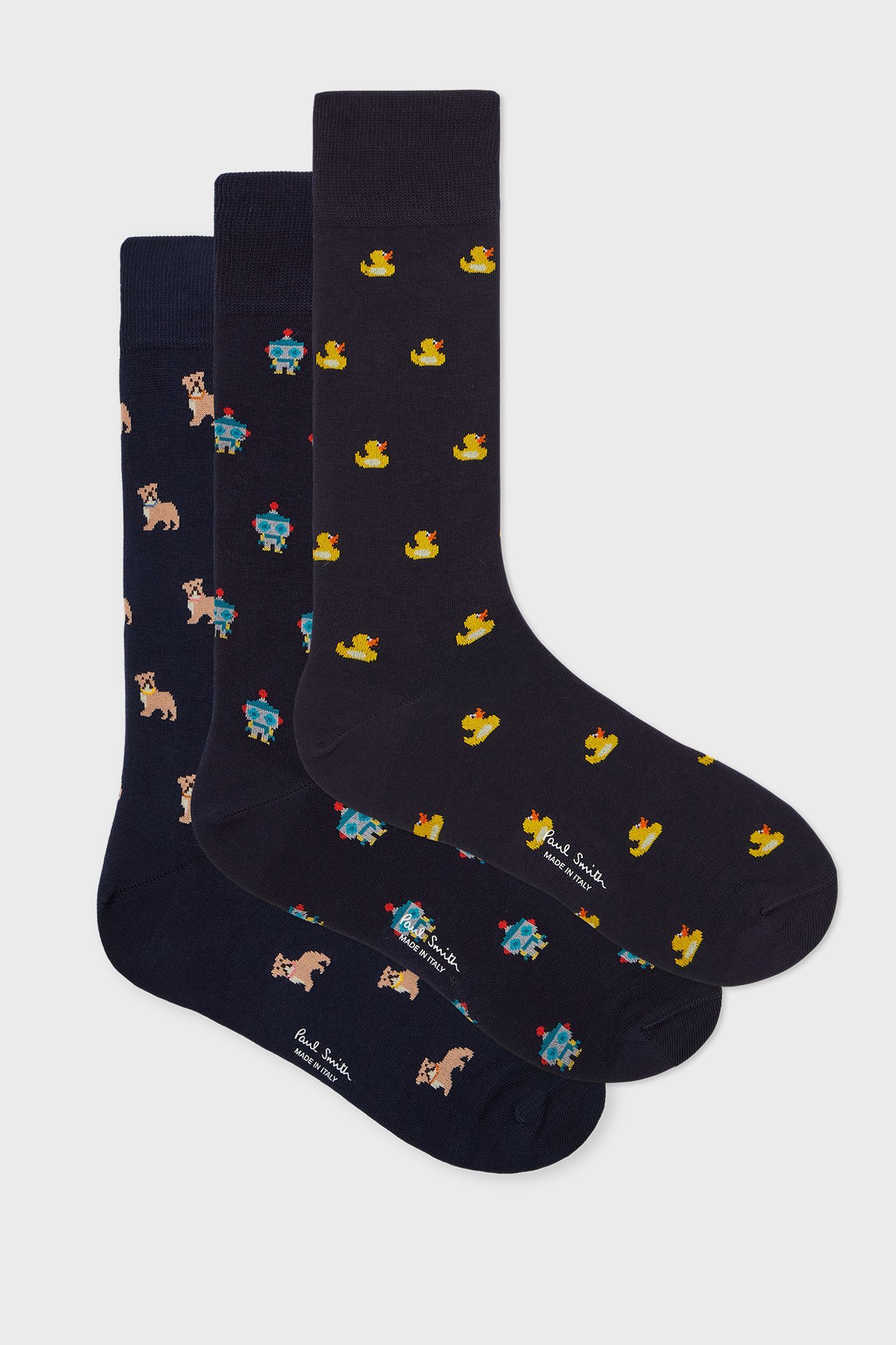 MEN SOCK 3 PACK NOVELTY NAVY 1