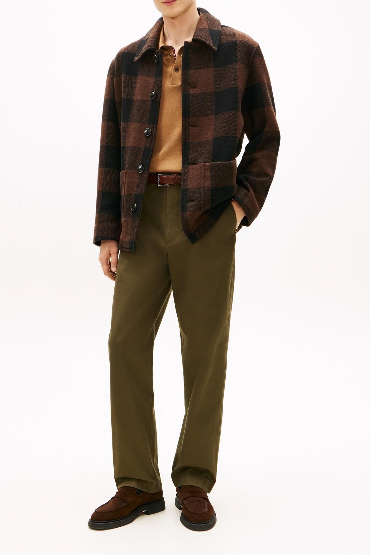 WOOL DBL FACE CHECK BLACK/PURE BROWN 1
