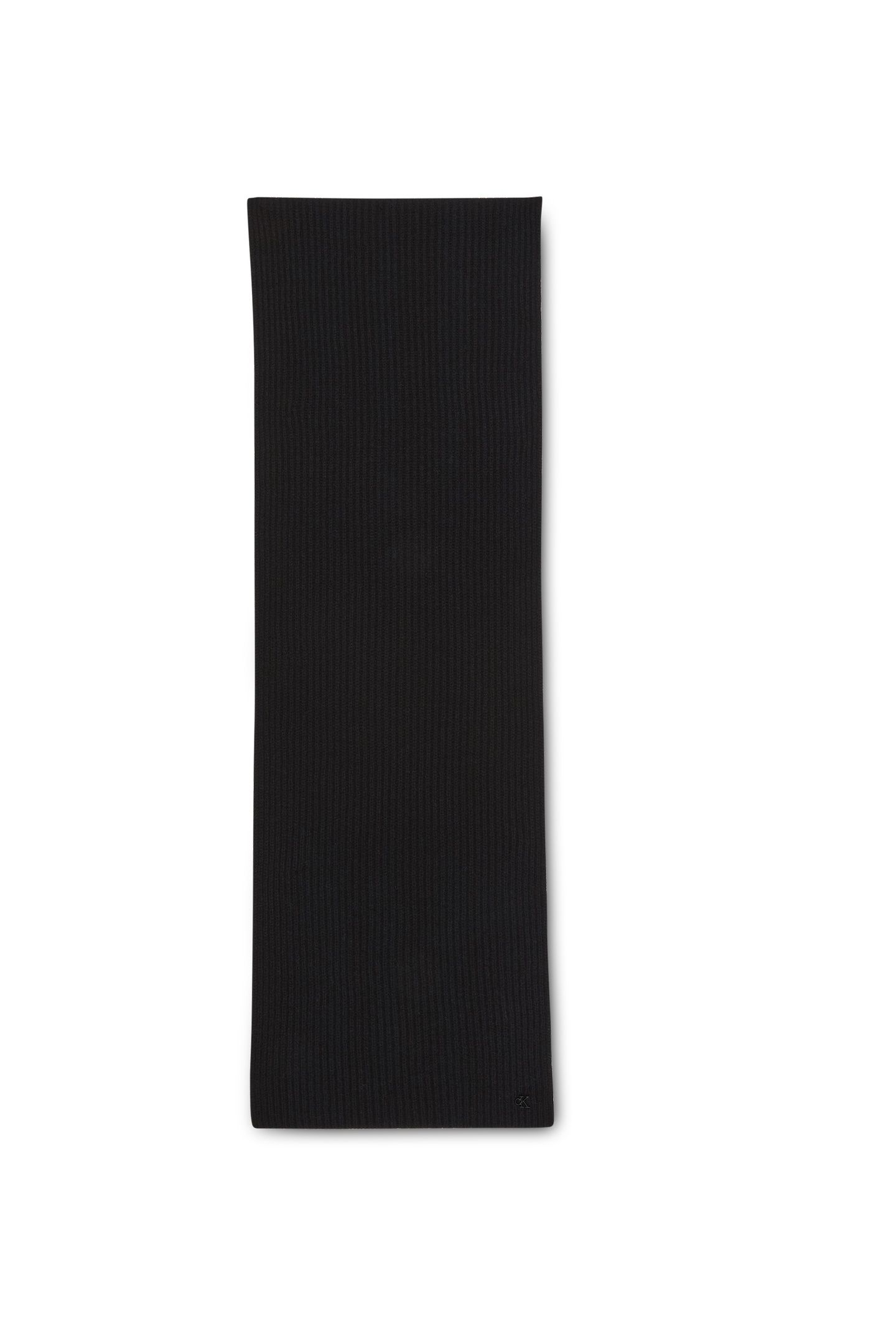 CK METAL WOOL RIB SCARF BLACK 1