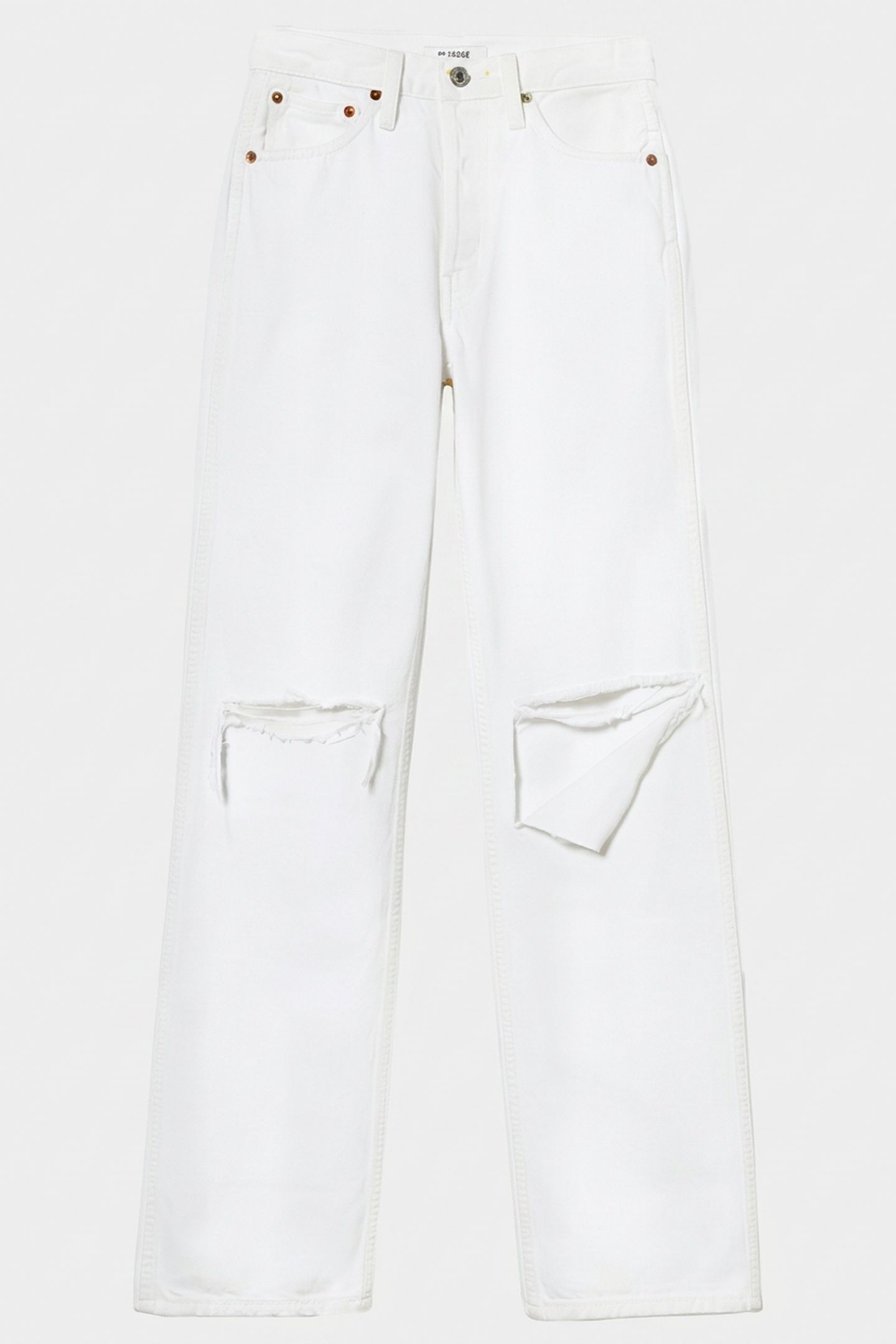 90S HIGH RISE LOOSE WHITE WITH RIPS 5