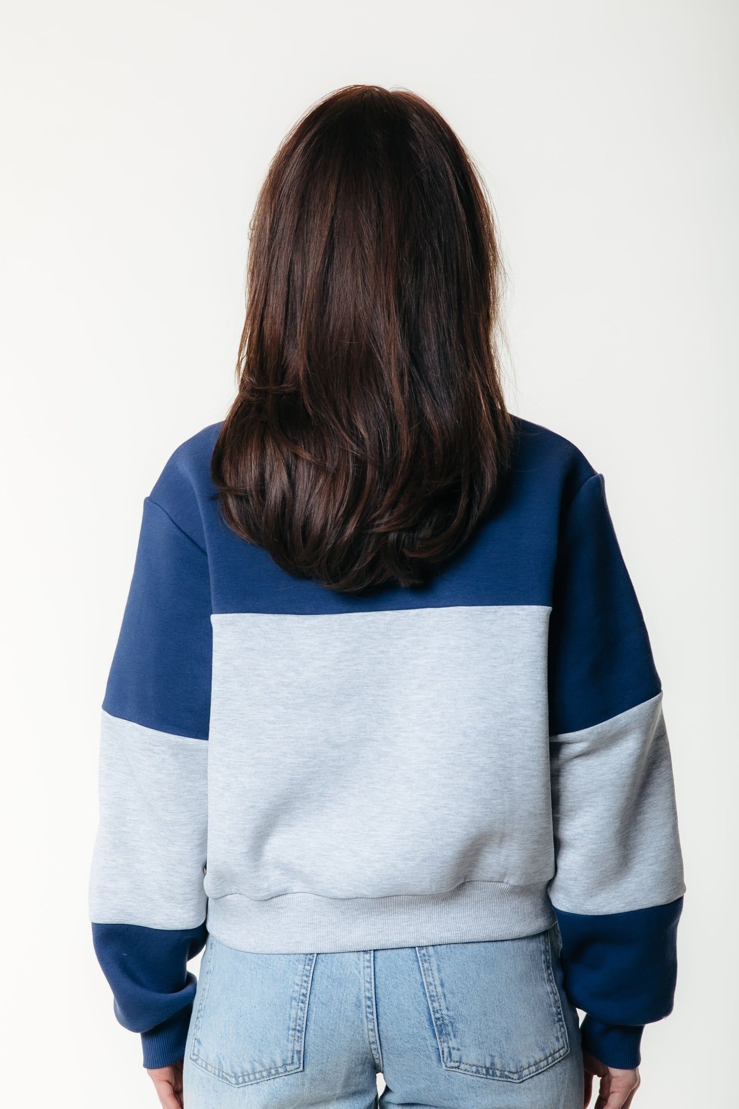 COLOURBLOCK ZIP SWEAT DEEP COBALT 2