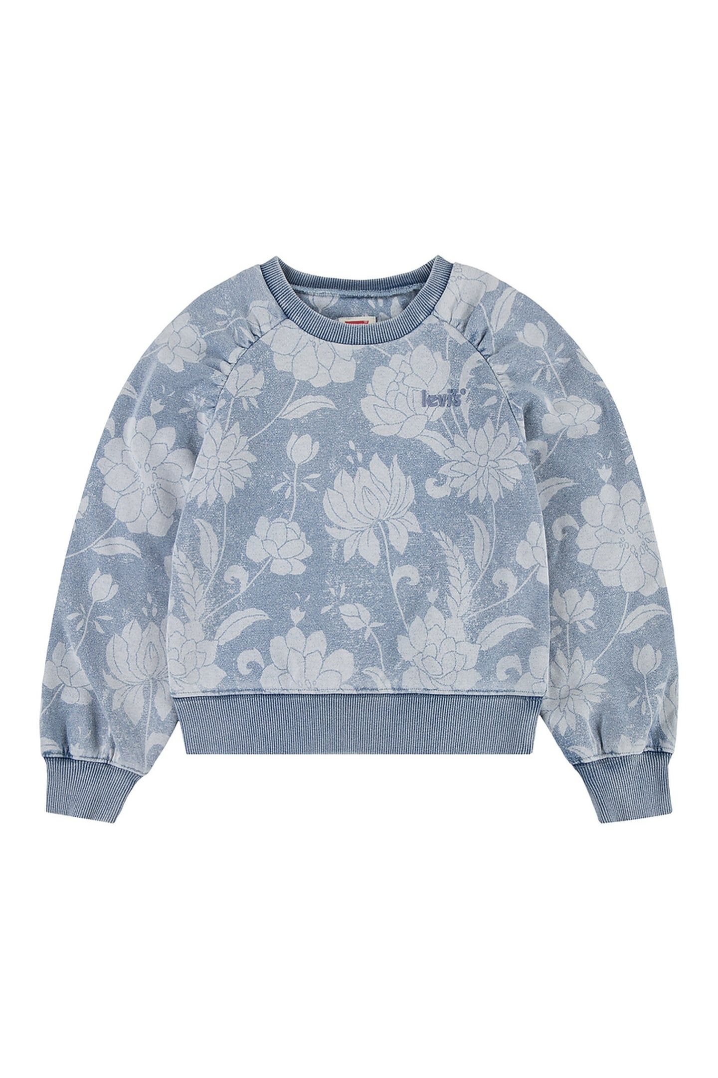GIRLS DISCHARGE MEET AND GREET TOP INDIGO LIGHT FLORAL 1