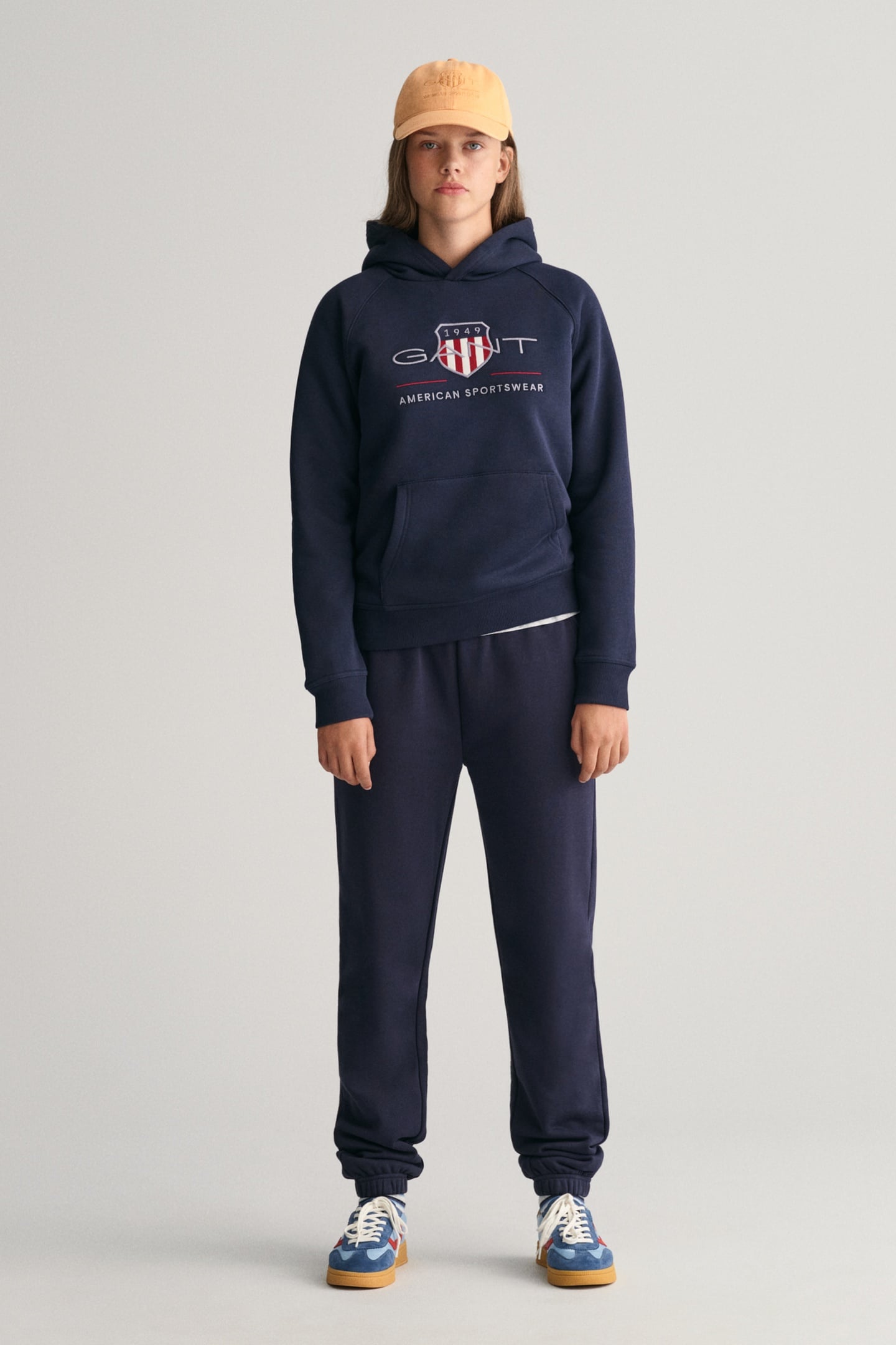 TEEN UNISEX ARCHIVE SHIELD HOODIE EVENING BLUE 1