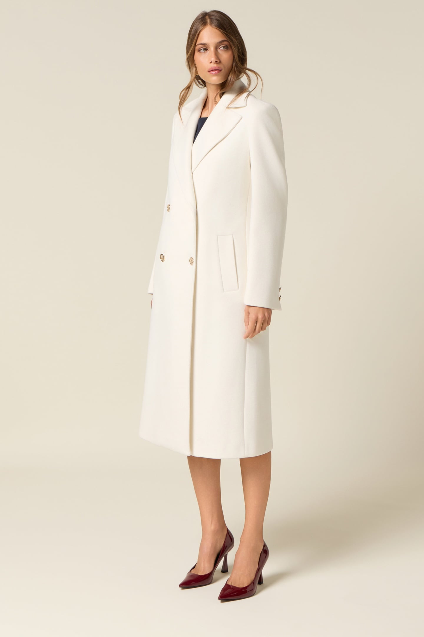 LONG DOUBLE-BREASTED COAT WHITE 1