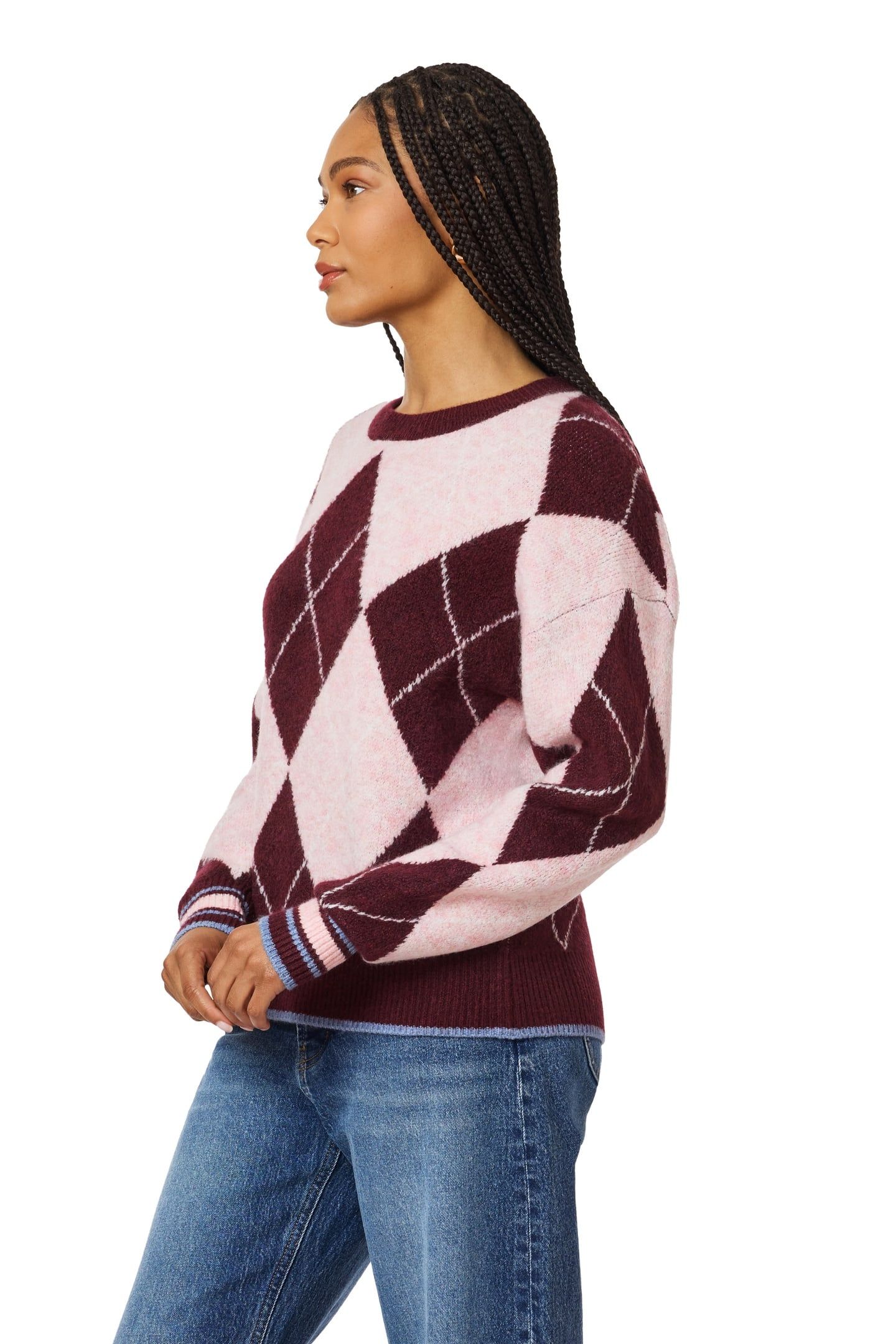PULLOVER SWEATER FIG/ROSE DUST HEATHER/SUGAR SWIZZLE 4