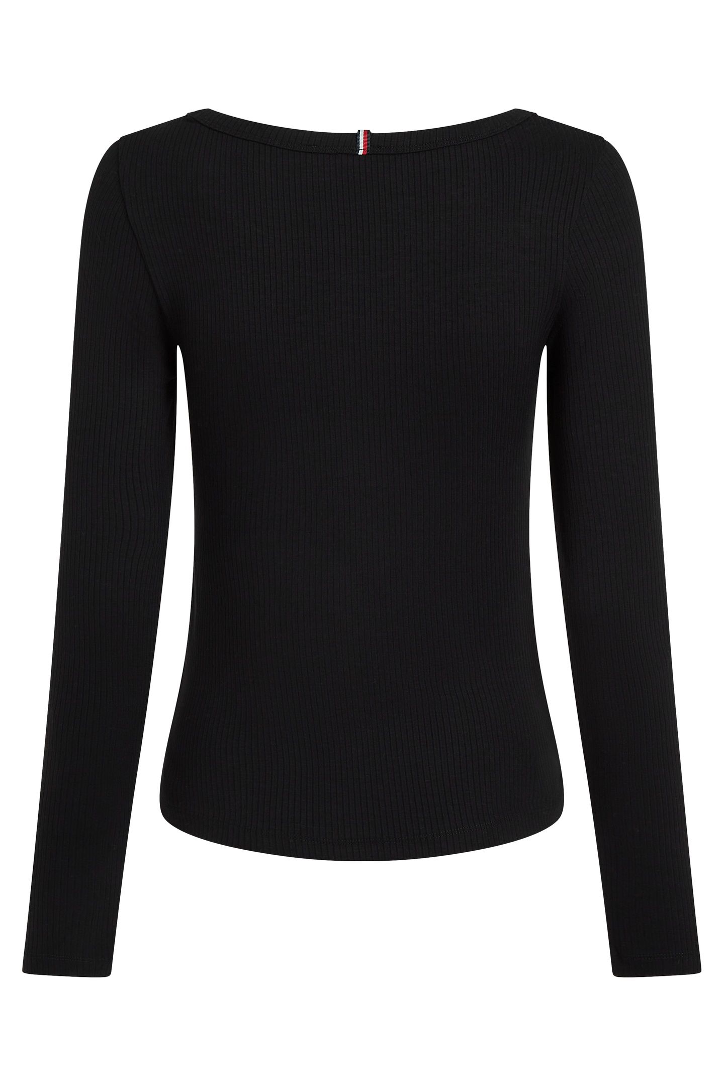 SLIM 5X2 RIB O-NECK LS BLACK 6