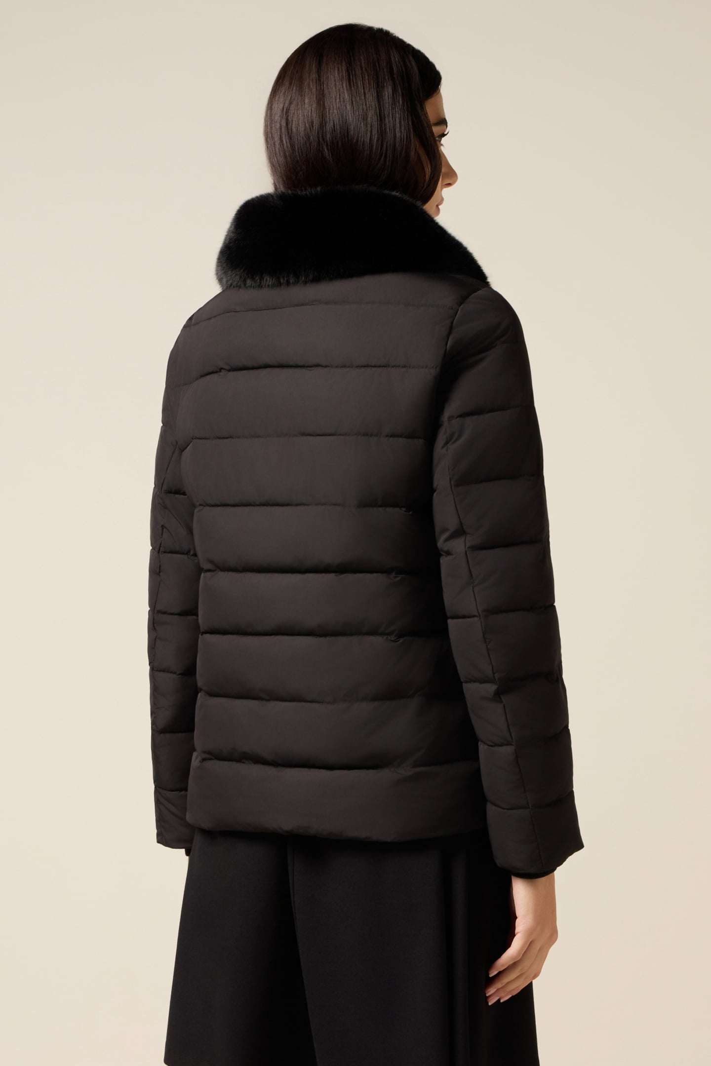 DOWN JACKET WITH PLUSH COLLAR BLACK 2