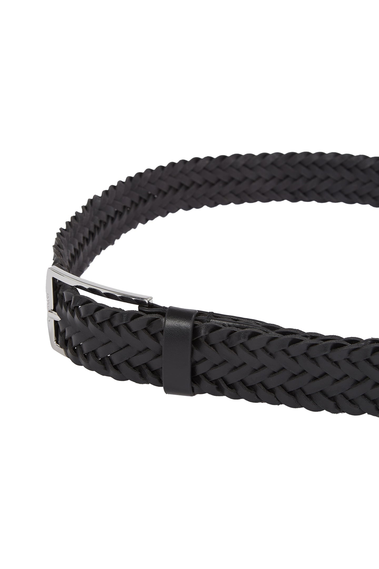 CK CASUAL ELONGATED BELT BLACK BRAIDED 2