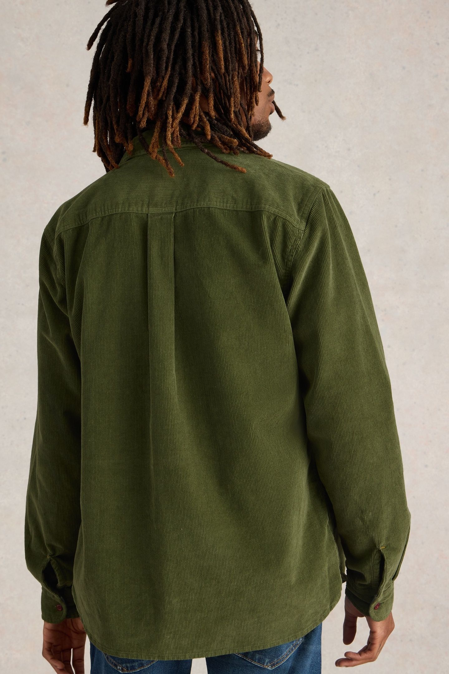 GRIFFIN CORD SHIRT MID GREEN 2