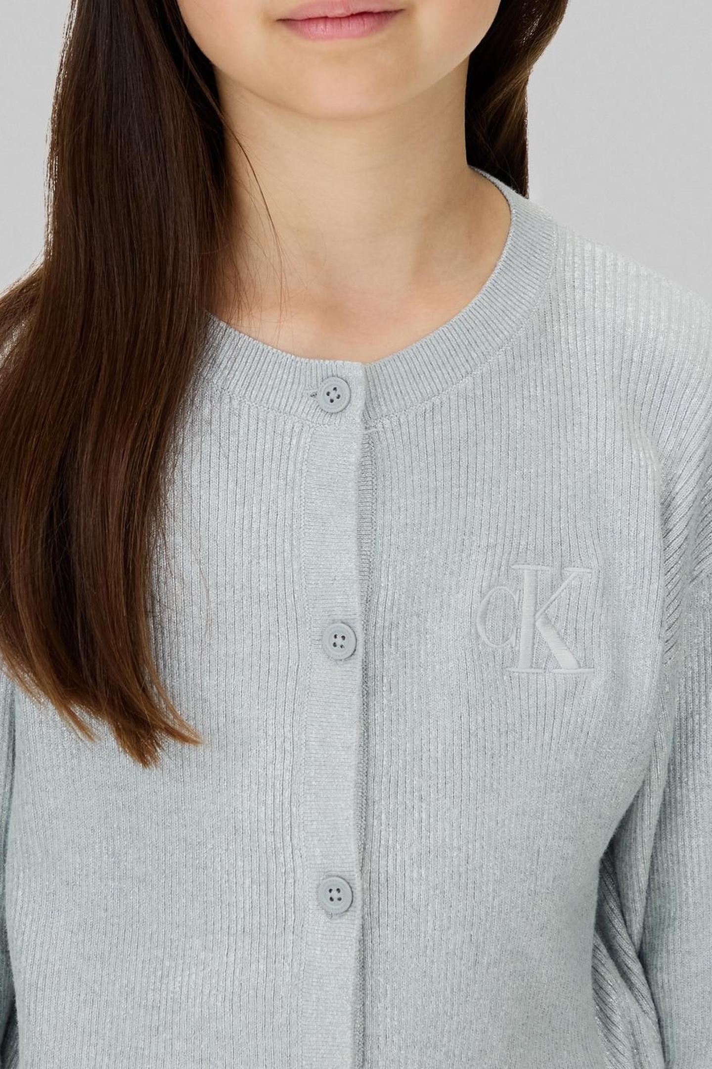GIRLS SILVER COATED CARDIG SILVER 6