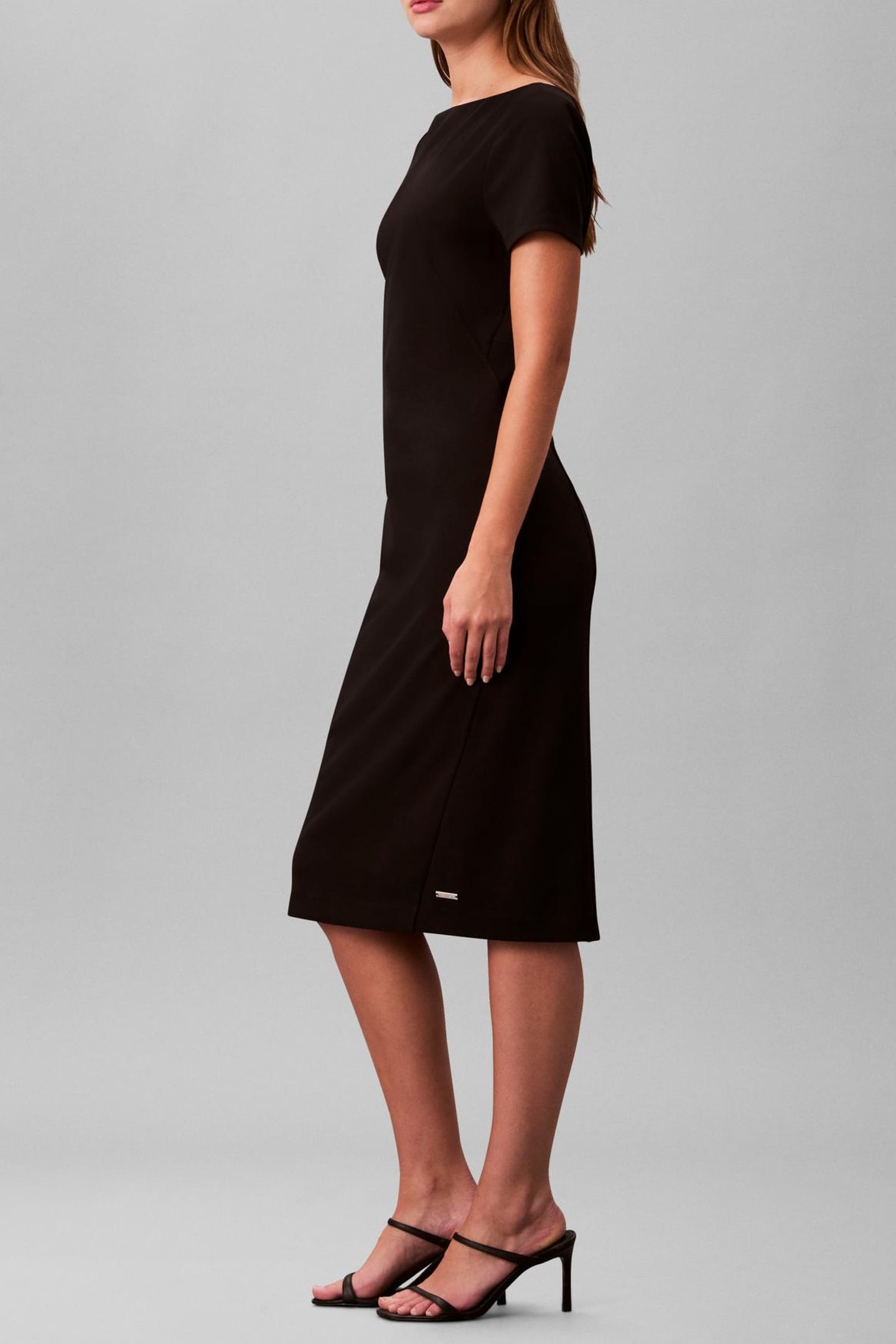 STRETCH CREPE BOAT DRESS BLACK 3