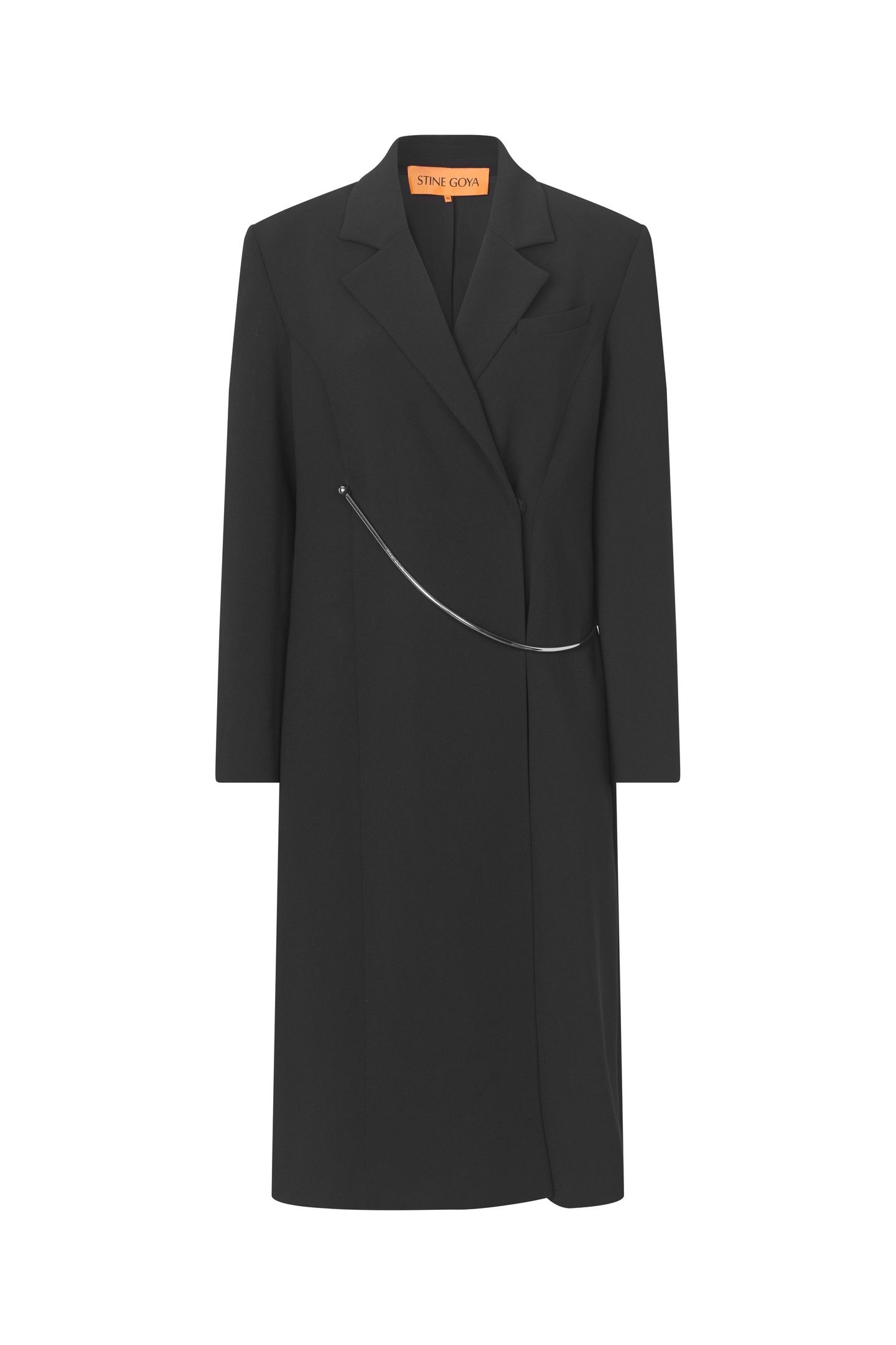 STRAIGHT LONG SLEEVE COAT BLACK 3