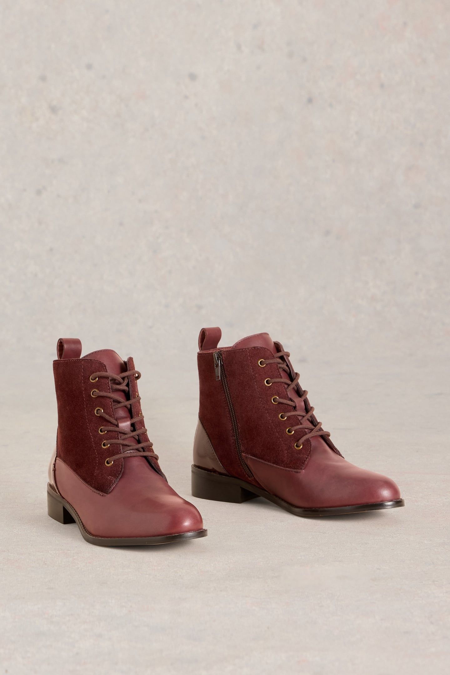 MARGOT LEATHER ANKLE BOOT DEEP RED 2