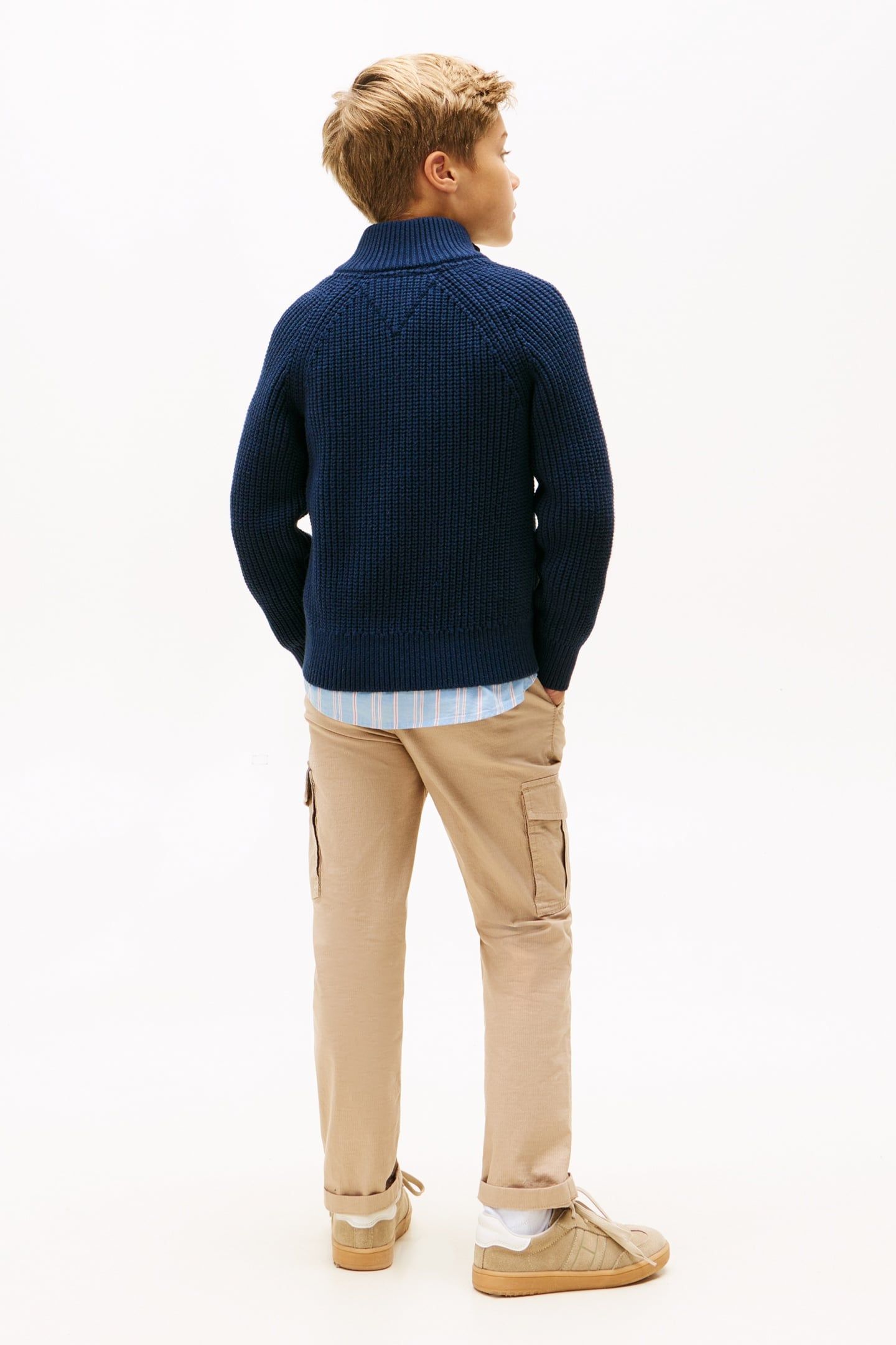 BOYS HALF CARDIGAN FULL ZIP DARK NIGHT NAVY 2