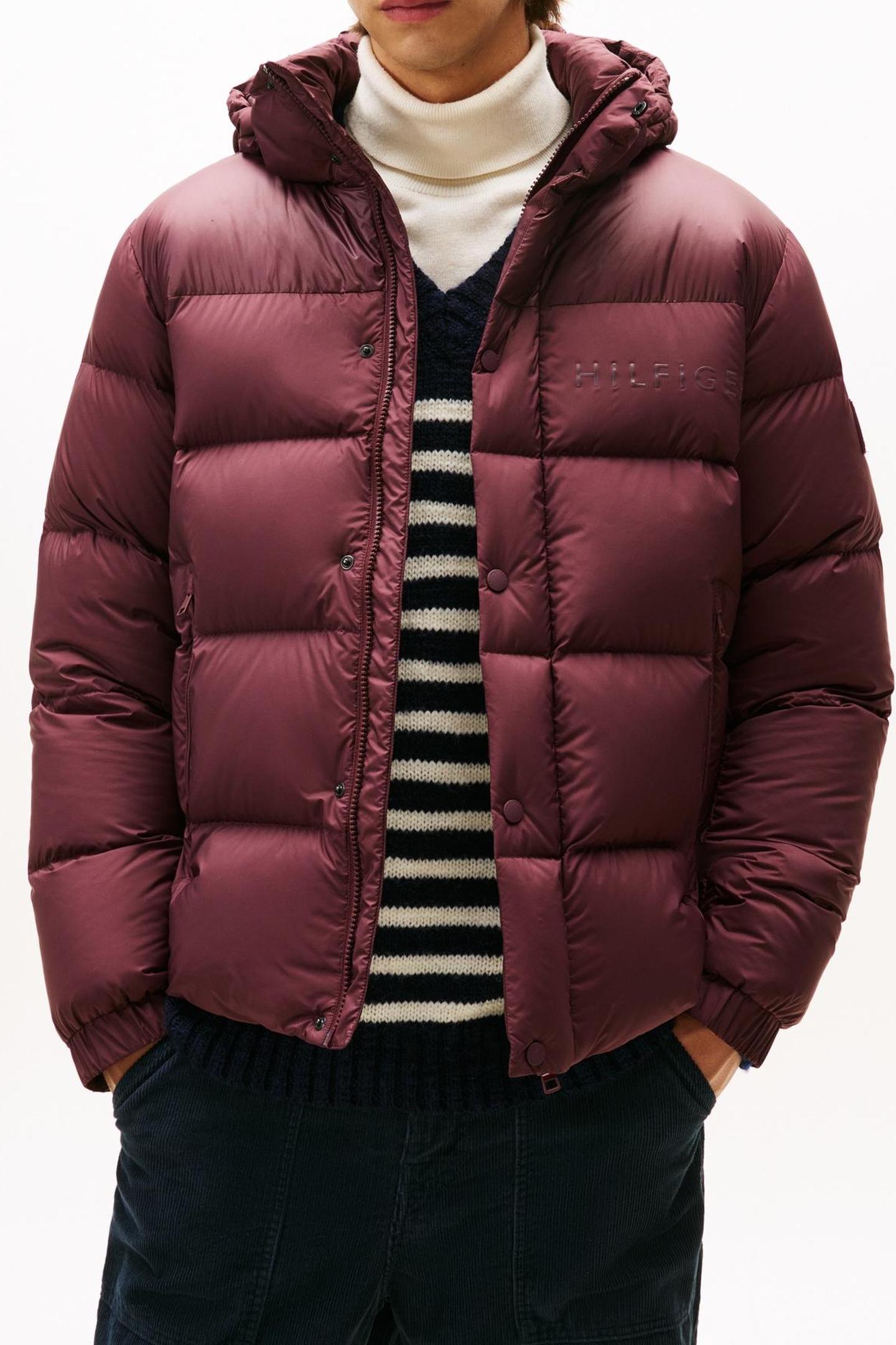 MIX DOWN HOODED PUFFER DEEP BURGUNDY 2