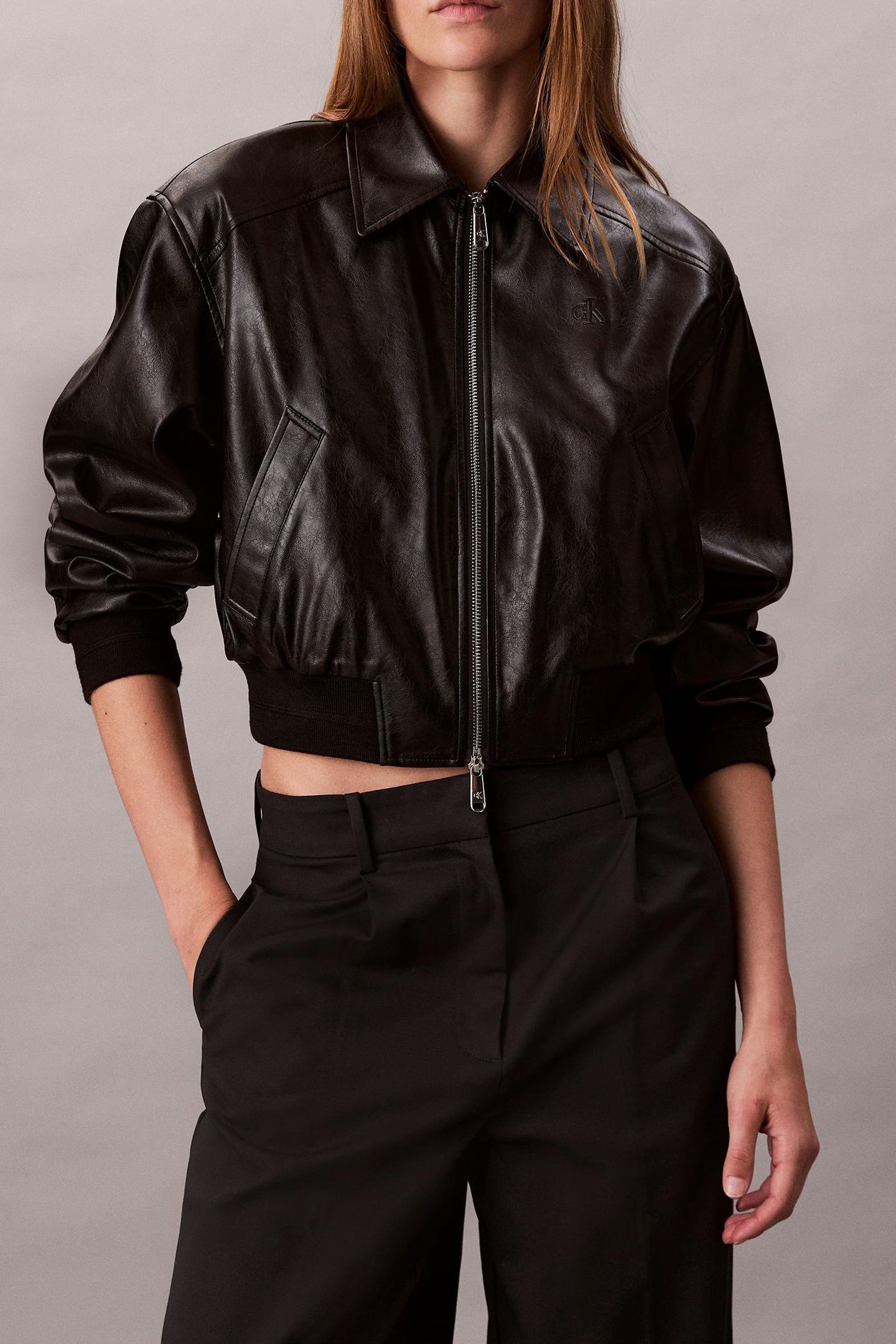CROPPED CRINKLE JACKET BLACK 1