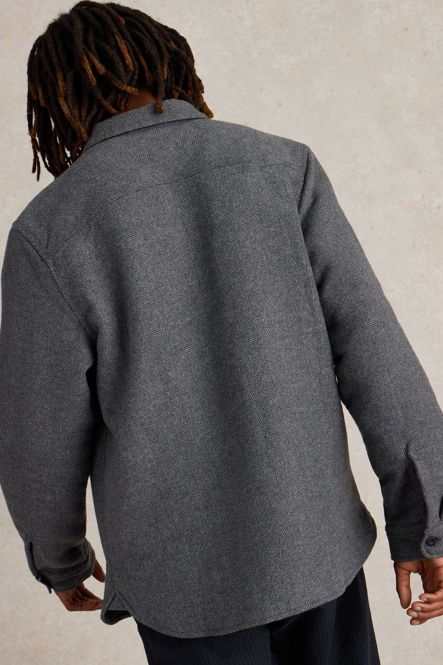 DARWEN HERRINGBONE OVERSHIRT GREY MULTI 2