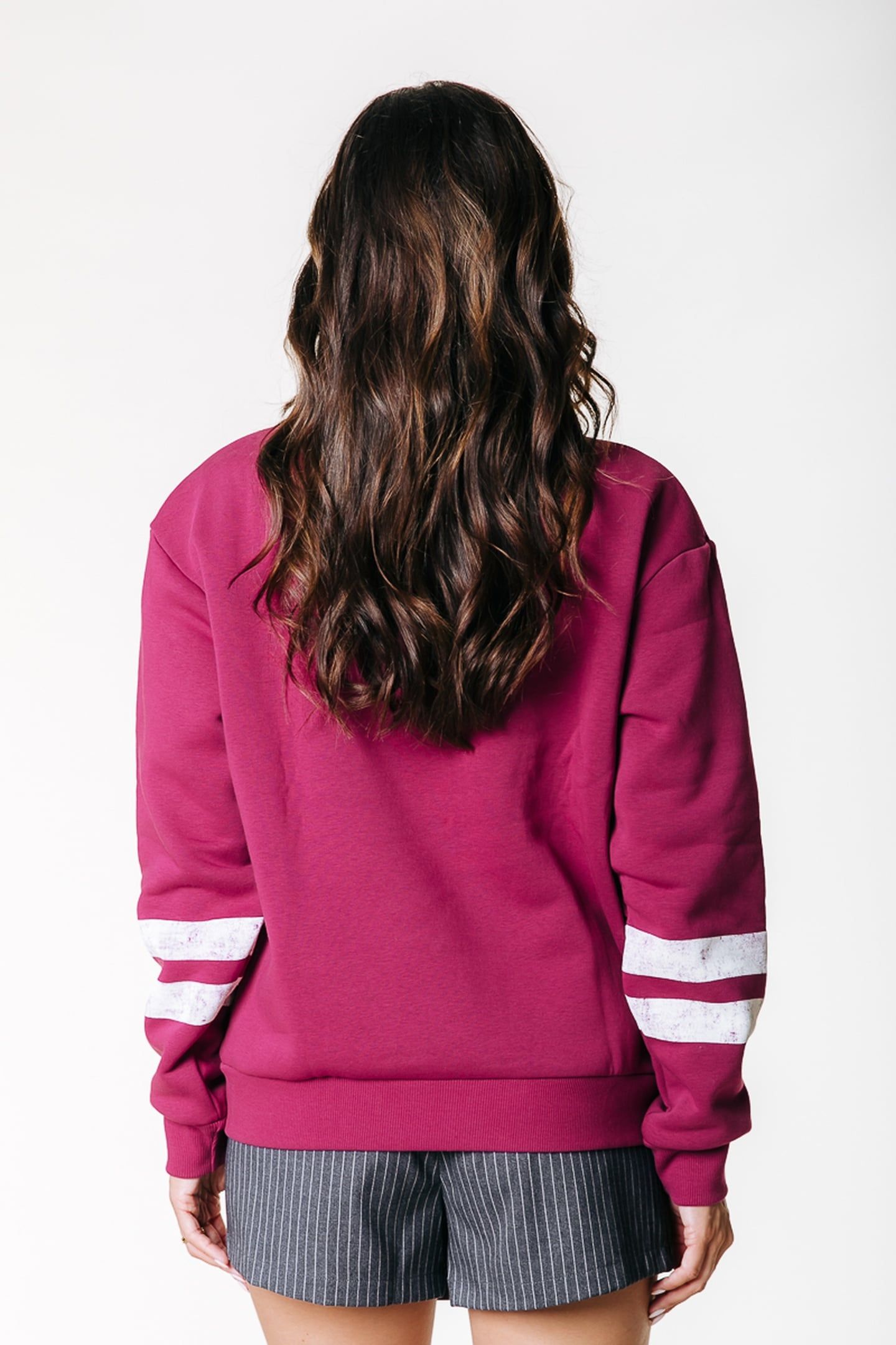 VARSITY LOGO RELAXED ZIP SWEAT BORDEAUX 2