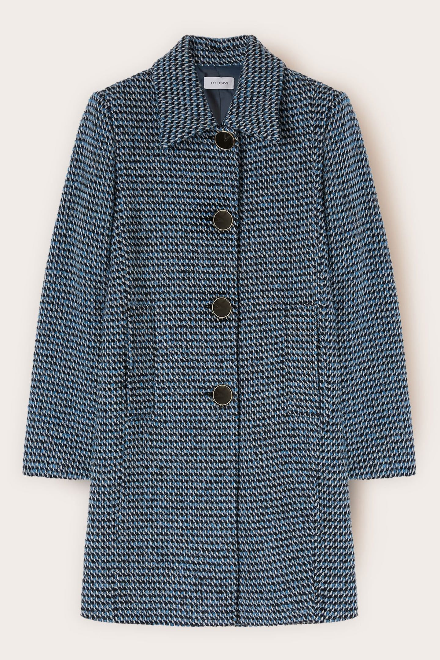 LONG JACQUARD COAT TEAL 4