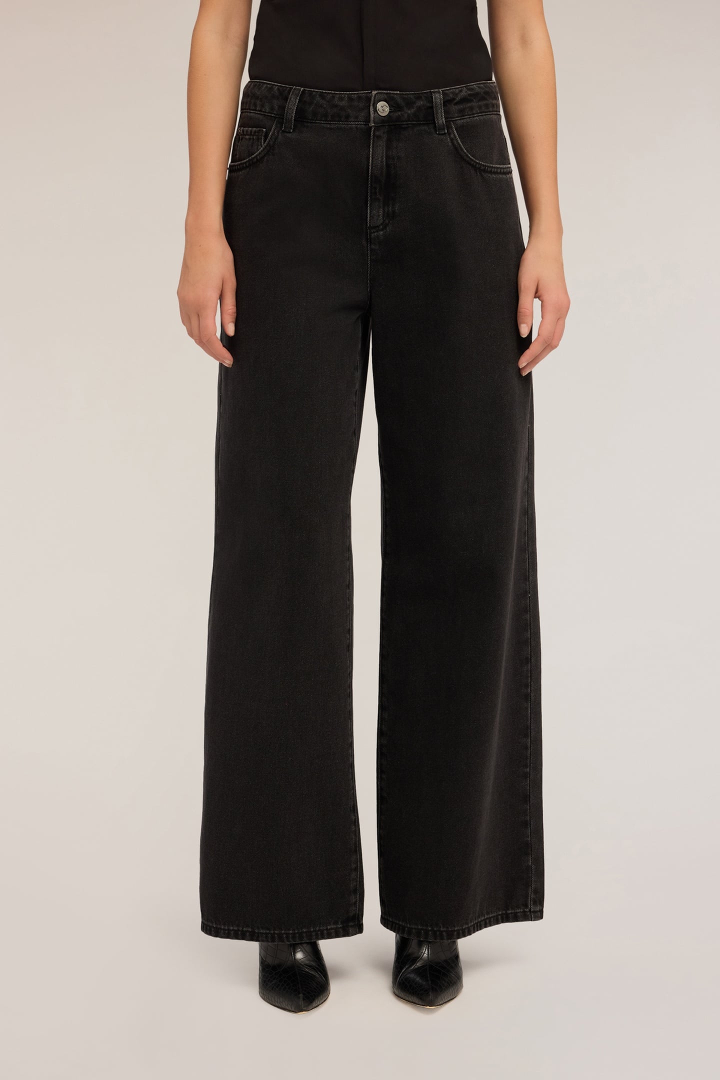 BLACK WIDE LEG SLOUCHY JEANS BLACK 2