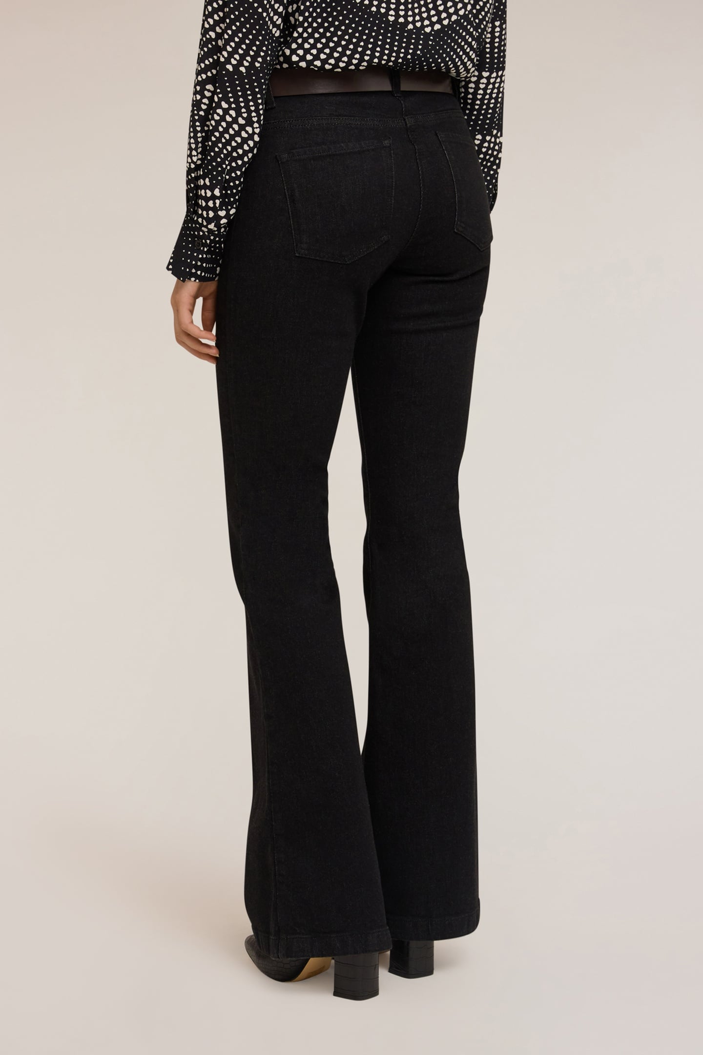 FLARE JEANS WITH METAL TOGGLES BLACK 3