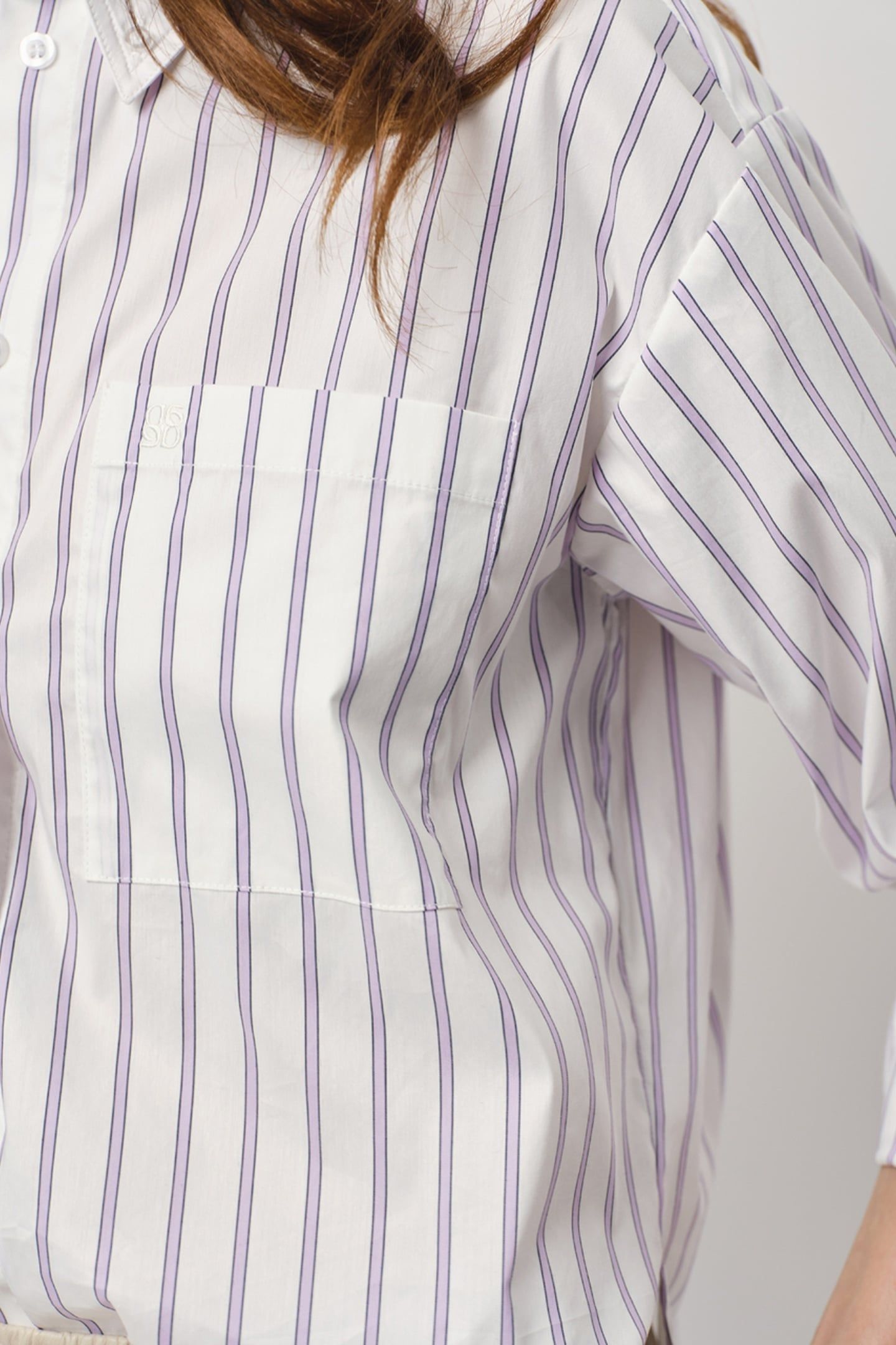BARIQUE CROPPED STRIPE SHIRT ARCTIC LILAC 6