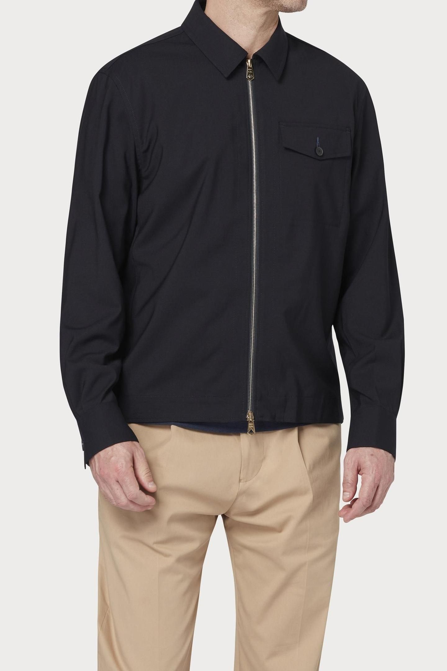 MENS ZIP SHIRT JACKET VERY DARK NAVY 3