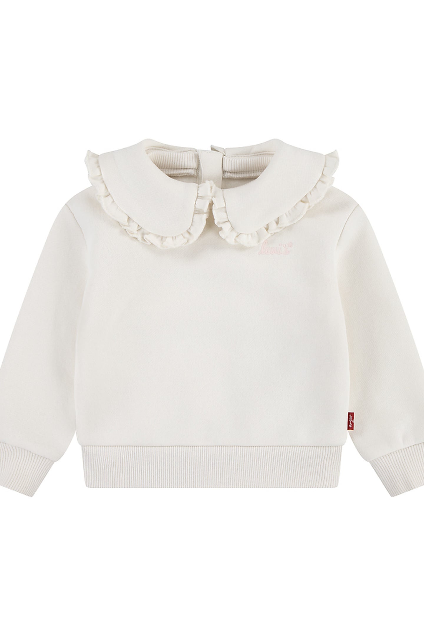 GIRLS RUFFLE COLLARED CREW EGRET 1