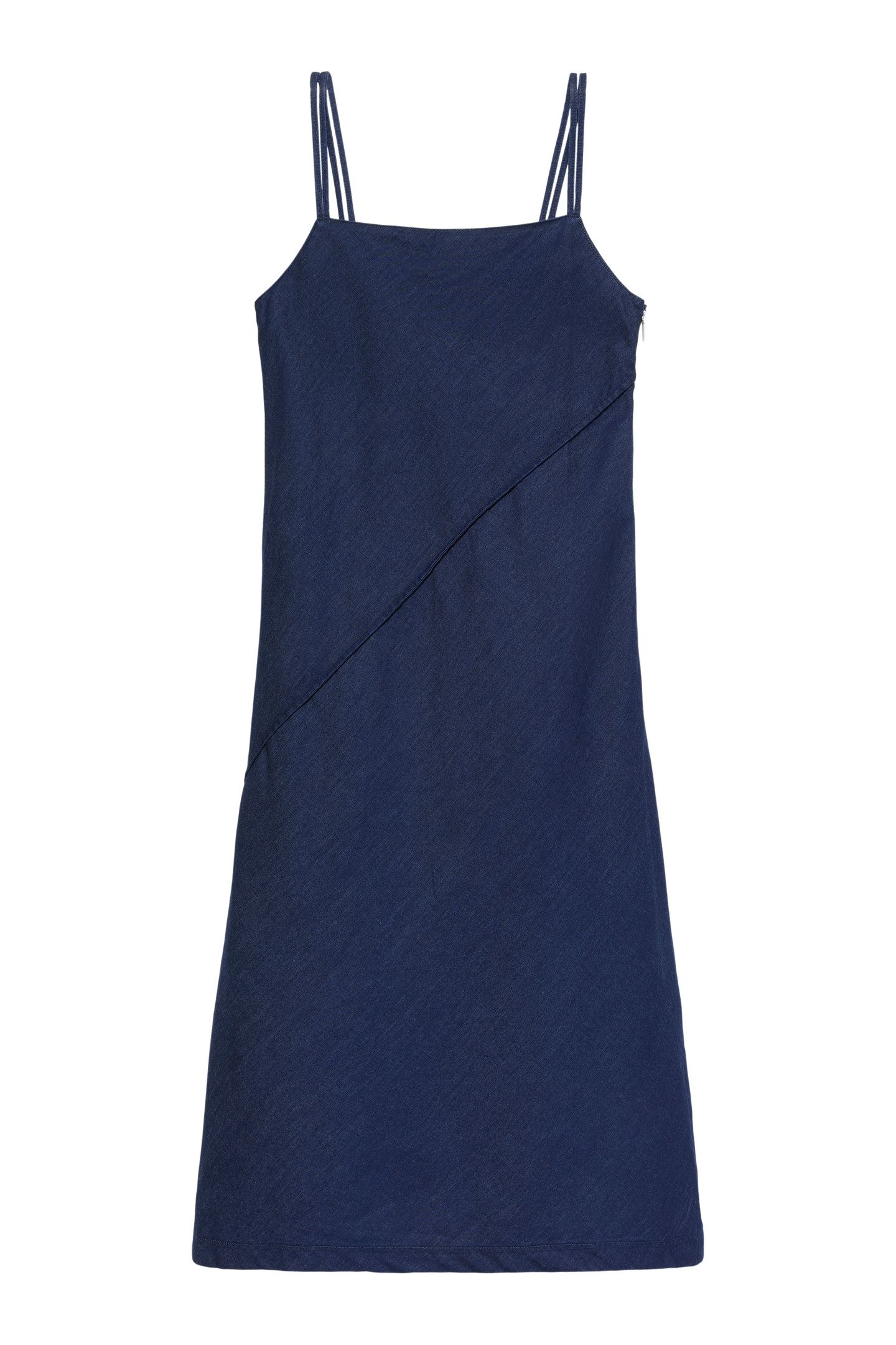 BIAS CUT SOFT DENIM DRESS UPTOWN BLUE 4