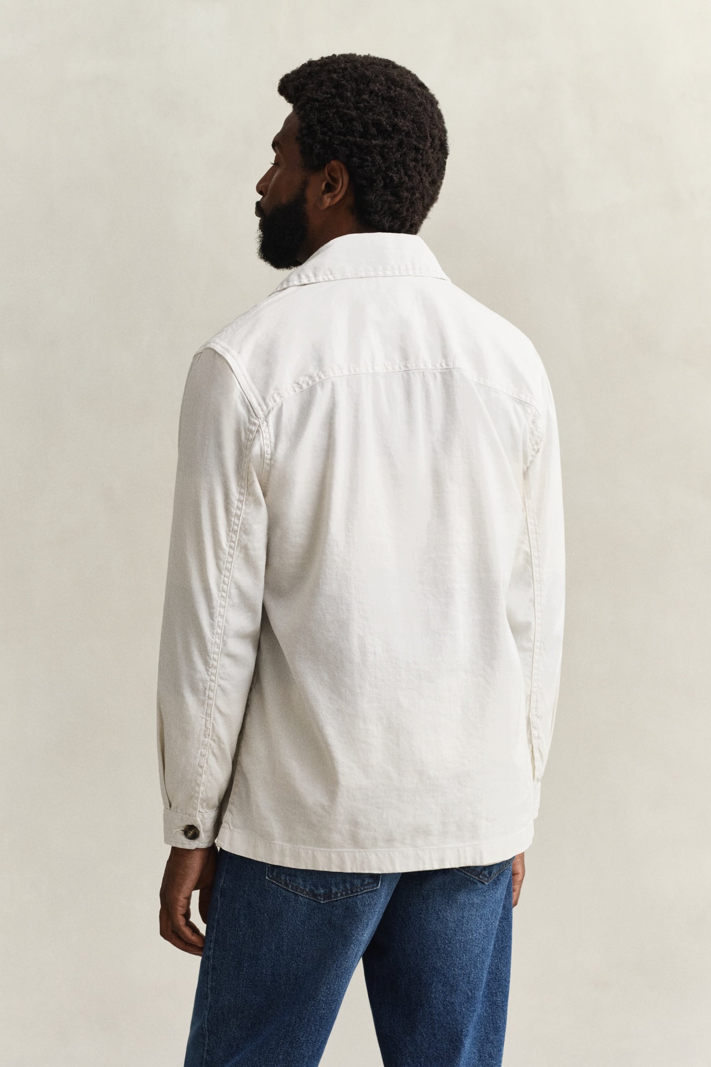 REG COTTON/LINEN OVERSHIRT SAND 2