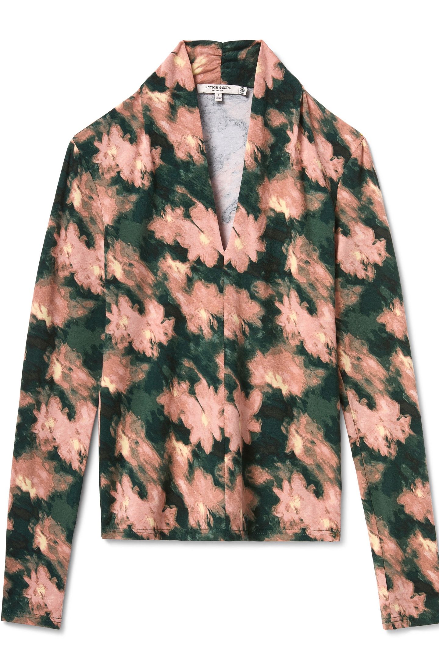 LONG SLEEVE KNIT TOP SCARAB BLURRED FLORAL 4