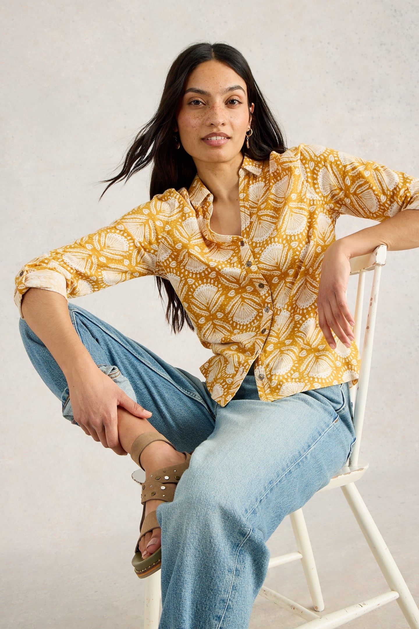 ANNIE JERSEY SHIRT CHARTREUSE PRINT 5