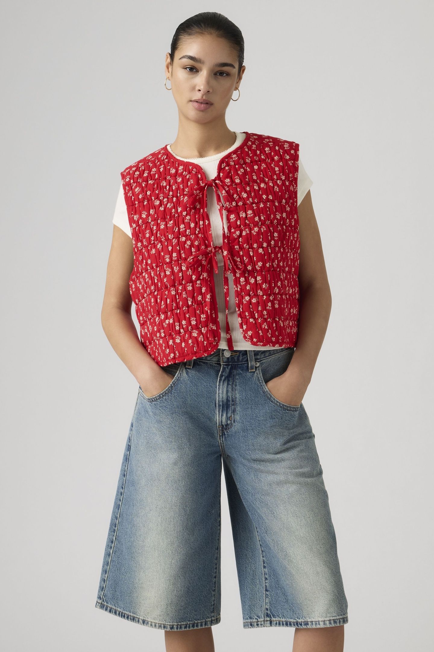RUE LINER VEST ANGELA DAISY URBAN RED 3