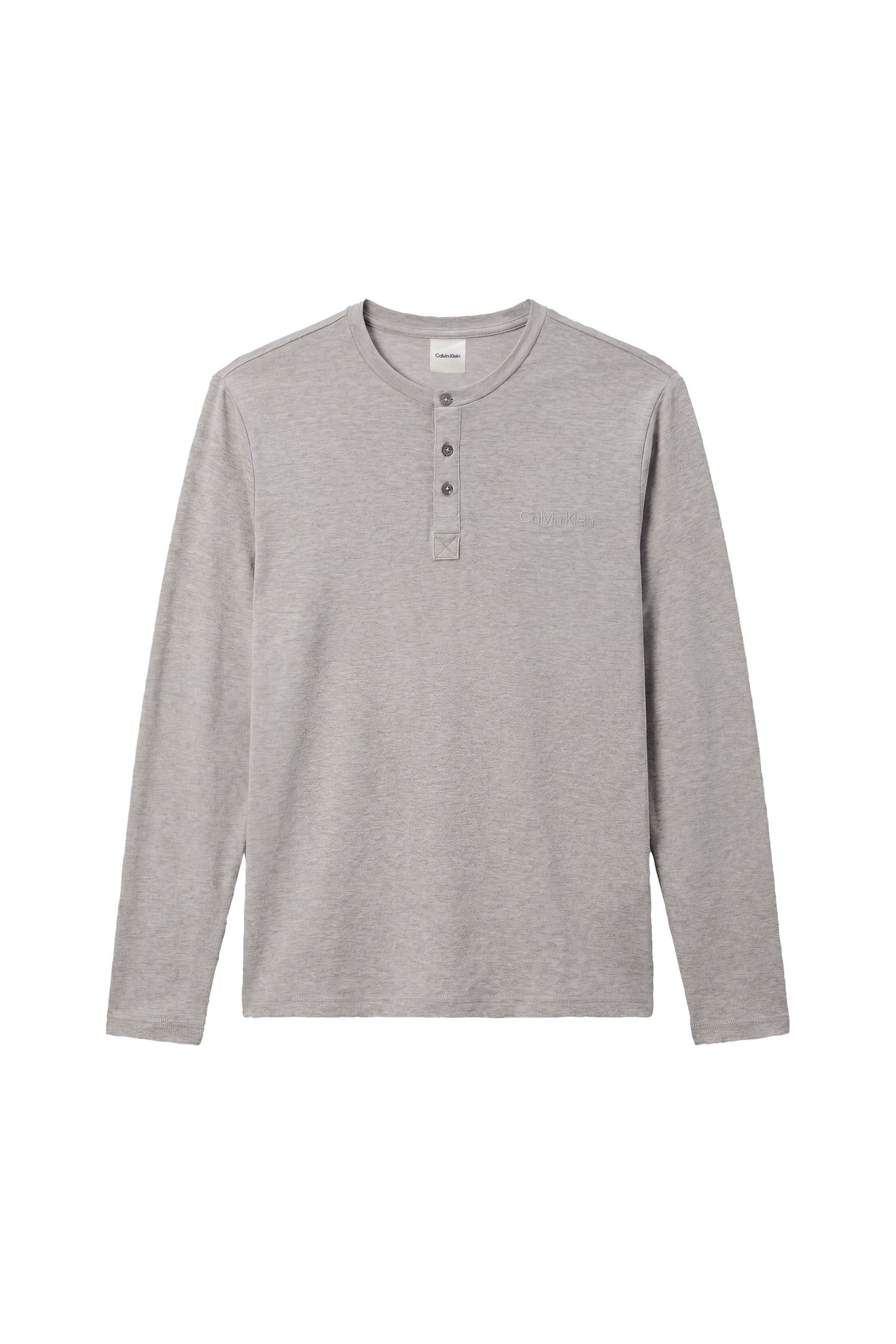 MODAL L/S HENLEY GREY HEATHER 4