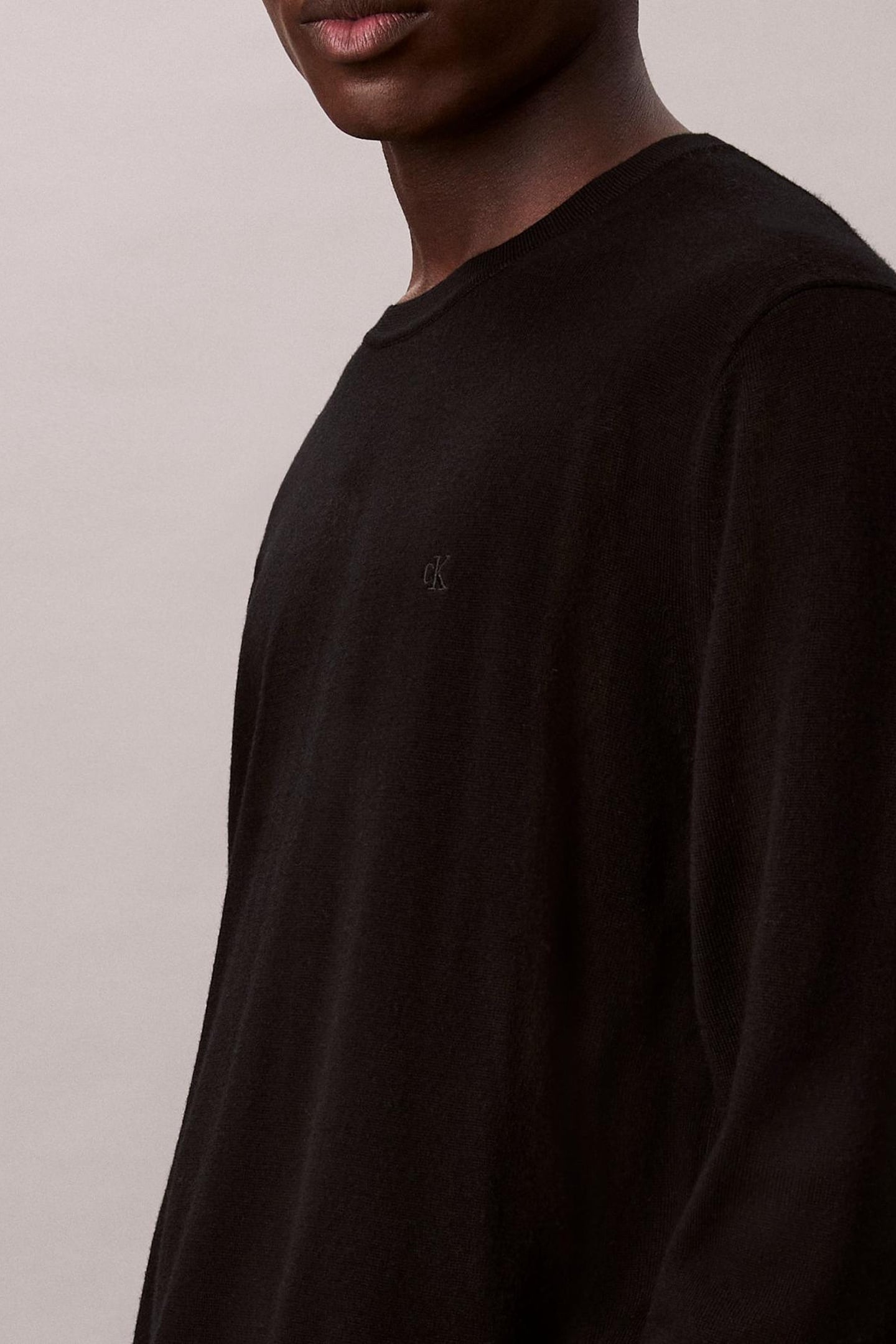 LS 100% MERINO CREW BLACK 6