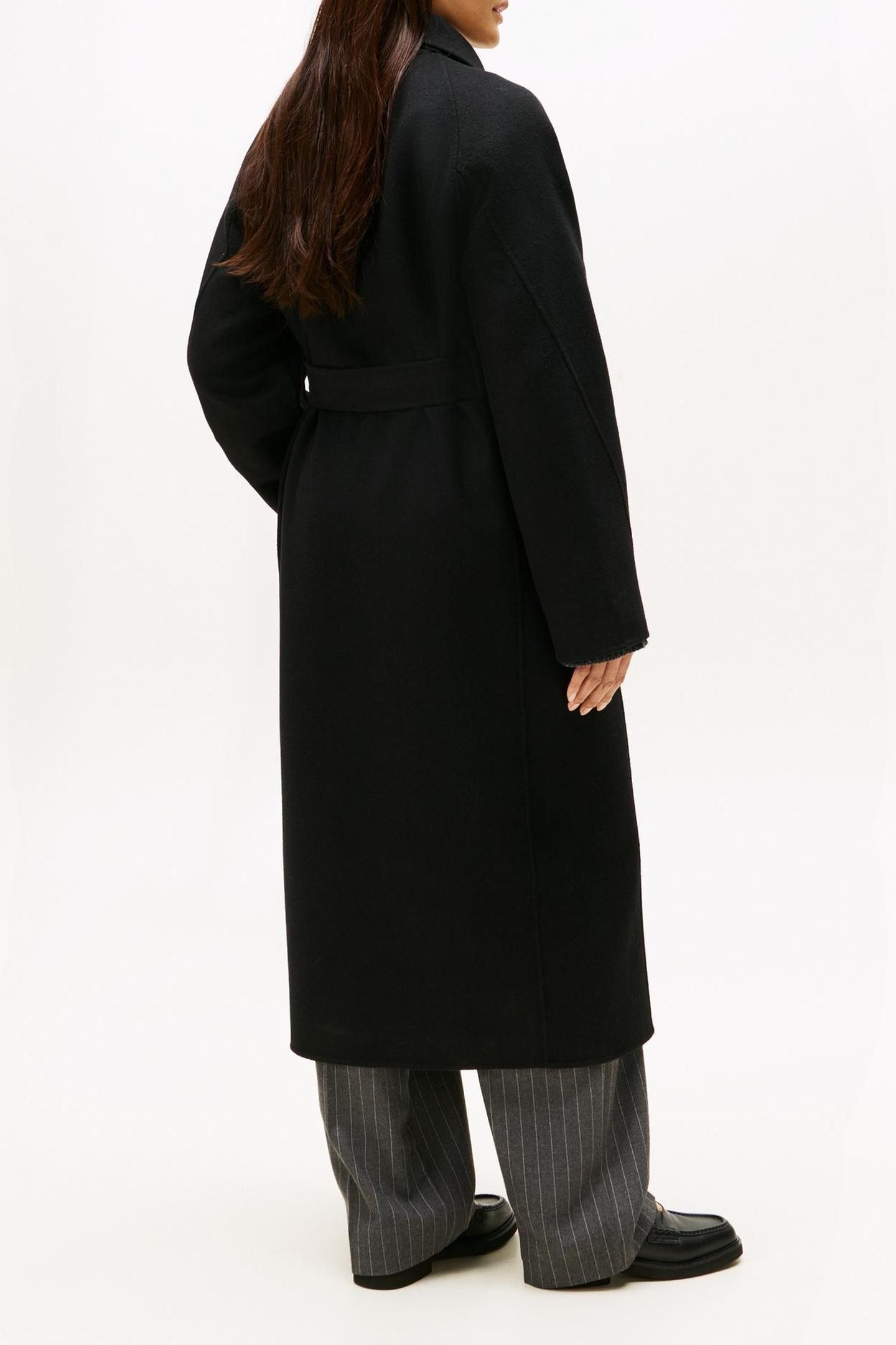DF WOOL REG BELTED COAT BLACK 2