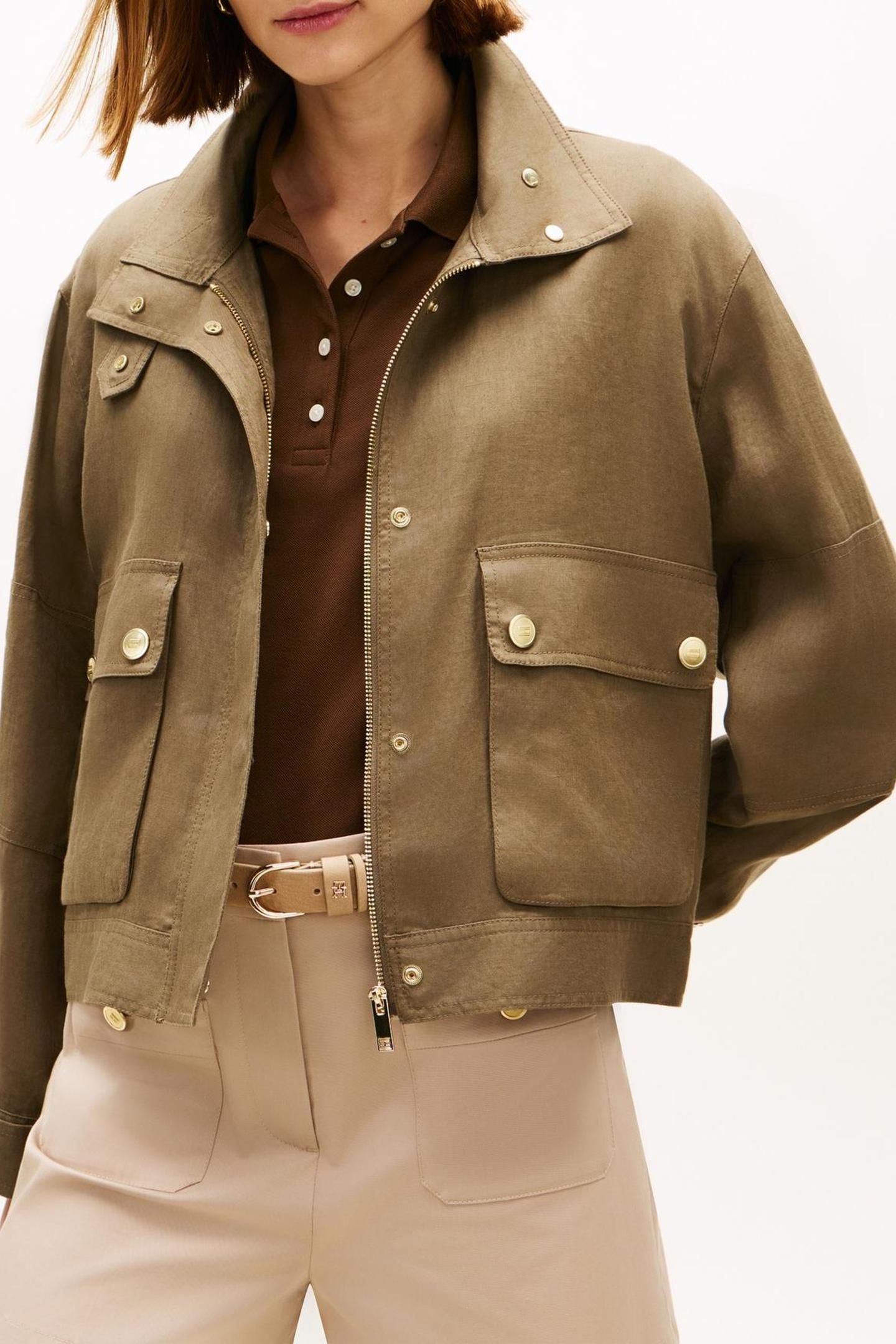 LINEN UTILITY JACKET MEDITERRANEAN OLIVE 5