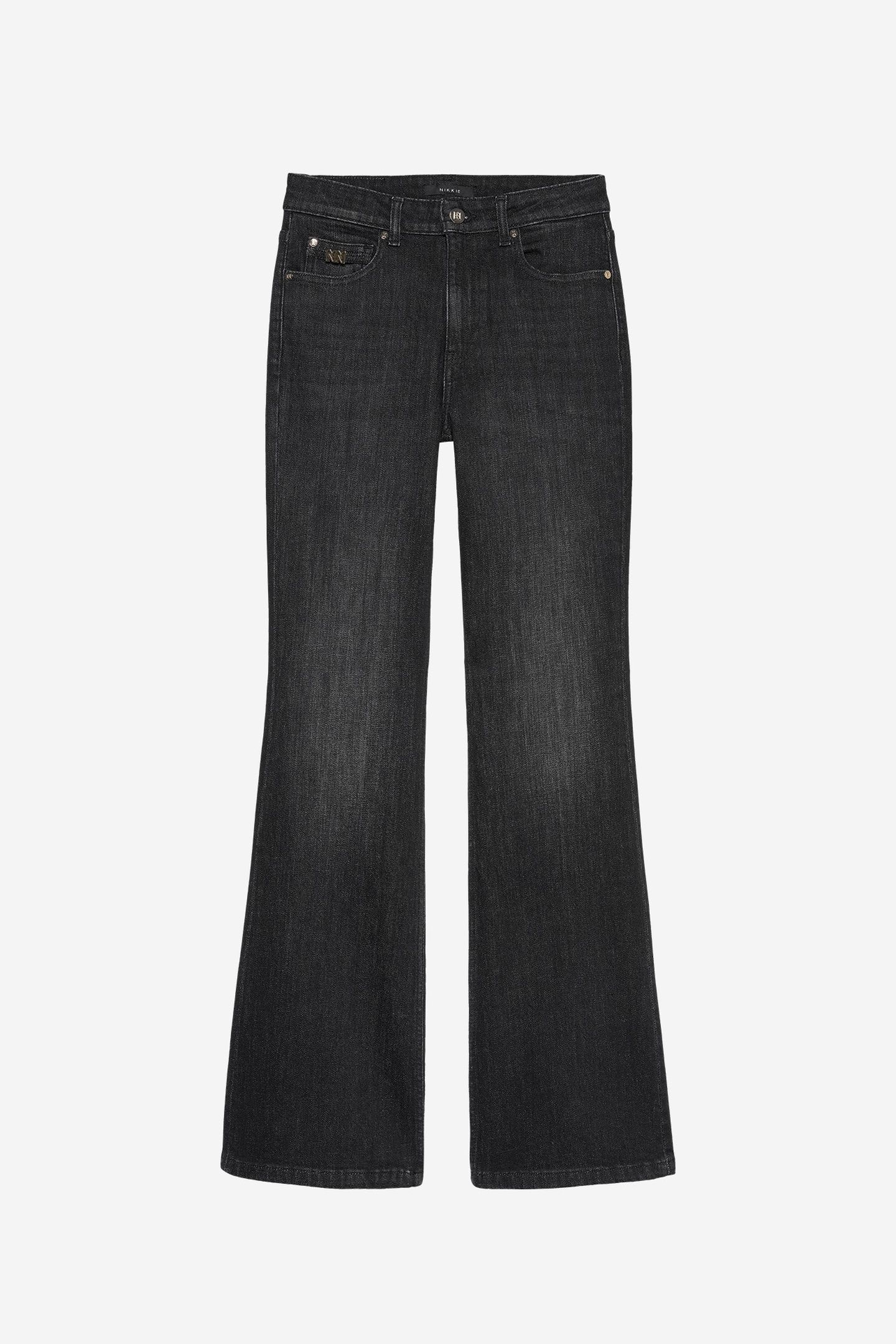 ESSIA DARK GREY FLARE JEANS DARK GREY DENIM 1