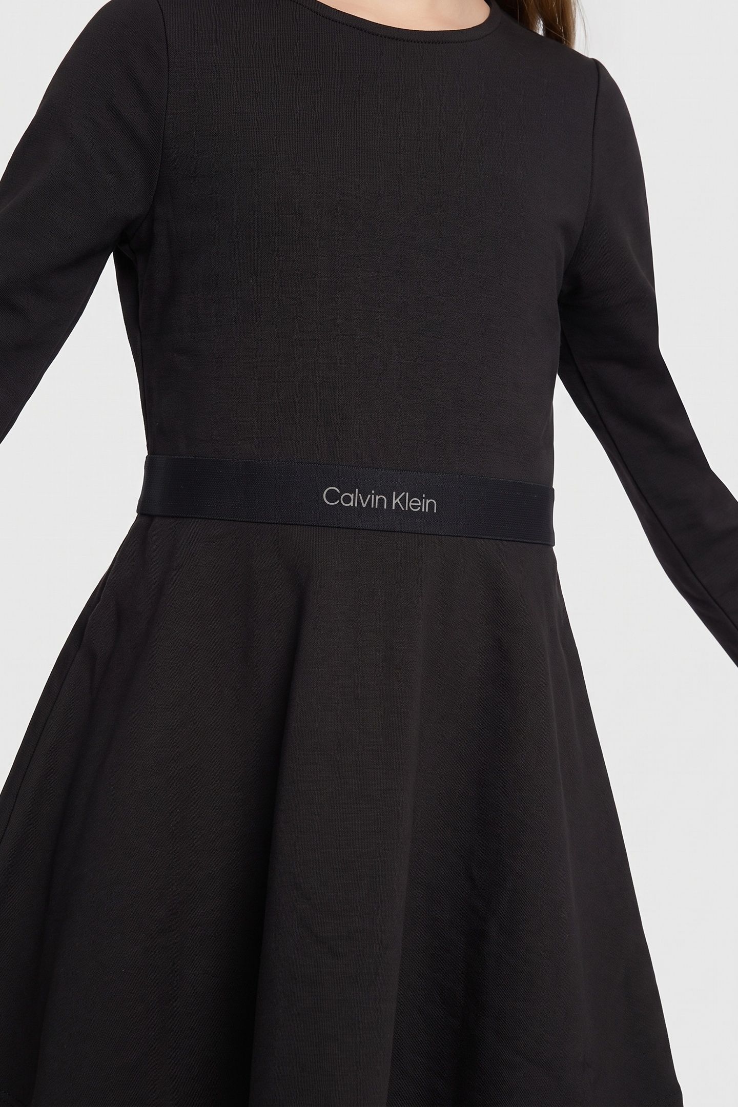 GIRLS PUNTO LOGO DRESS LS BLACK 3