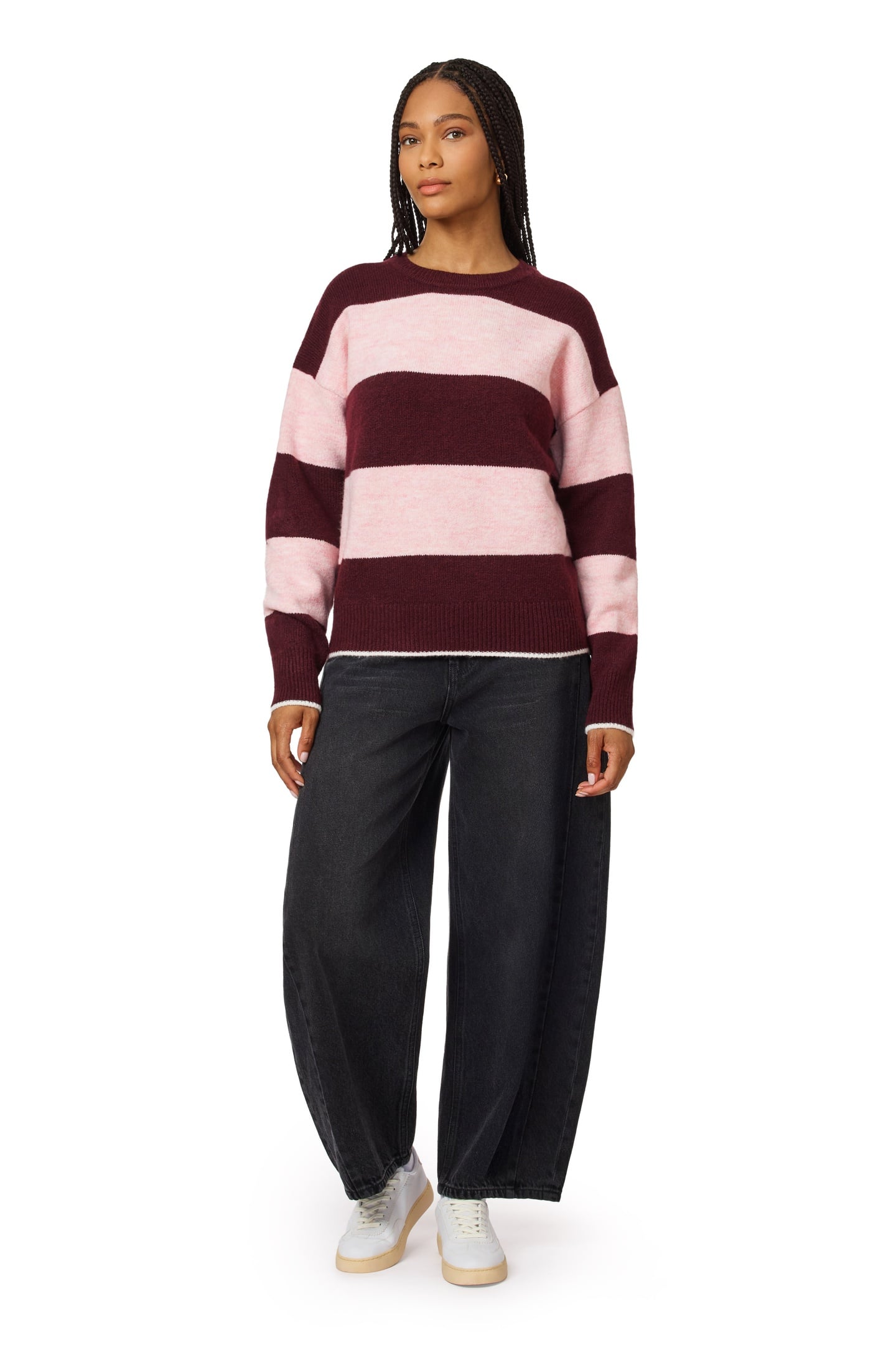 PULLOVER SWEATER FIG/ ROSE DUST HEATHER 3