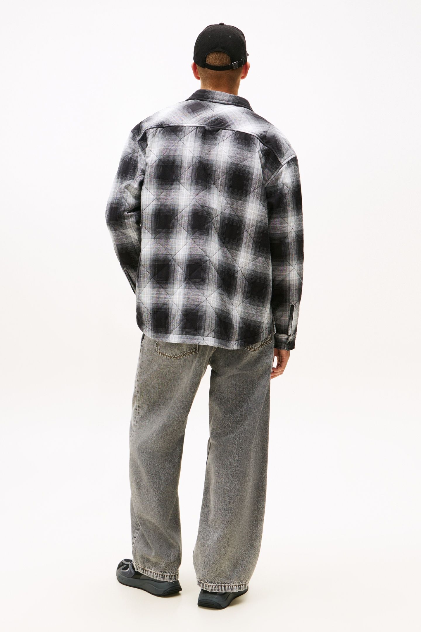 TJM QUILTED PADDED OVERSHIRT BLACK/CHECK QUILTED 2