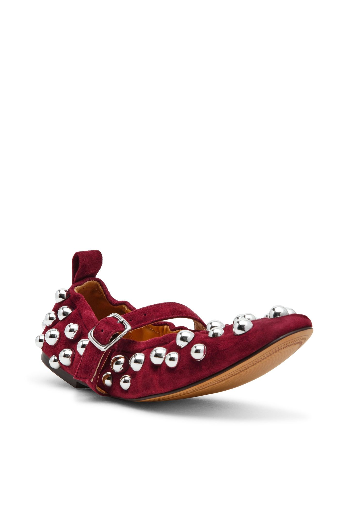 SUNRAYS FLAT SHOES BURGUNDY SUEDE 2
