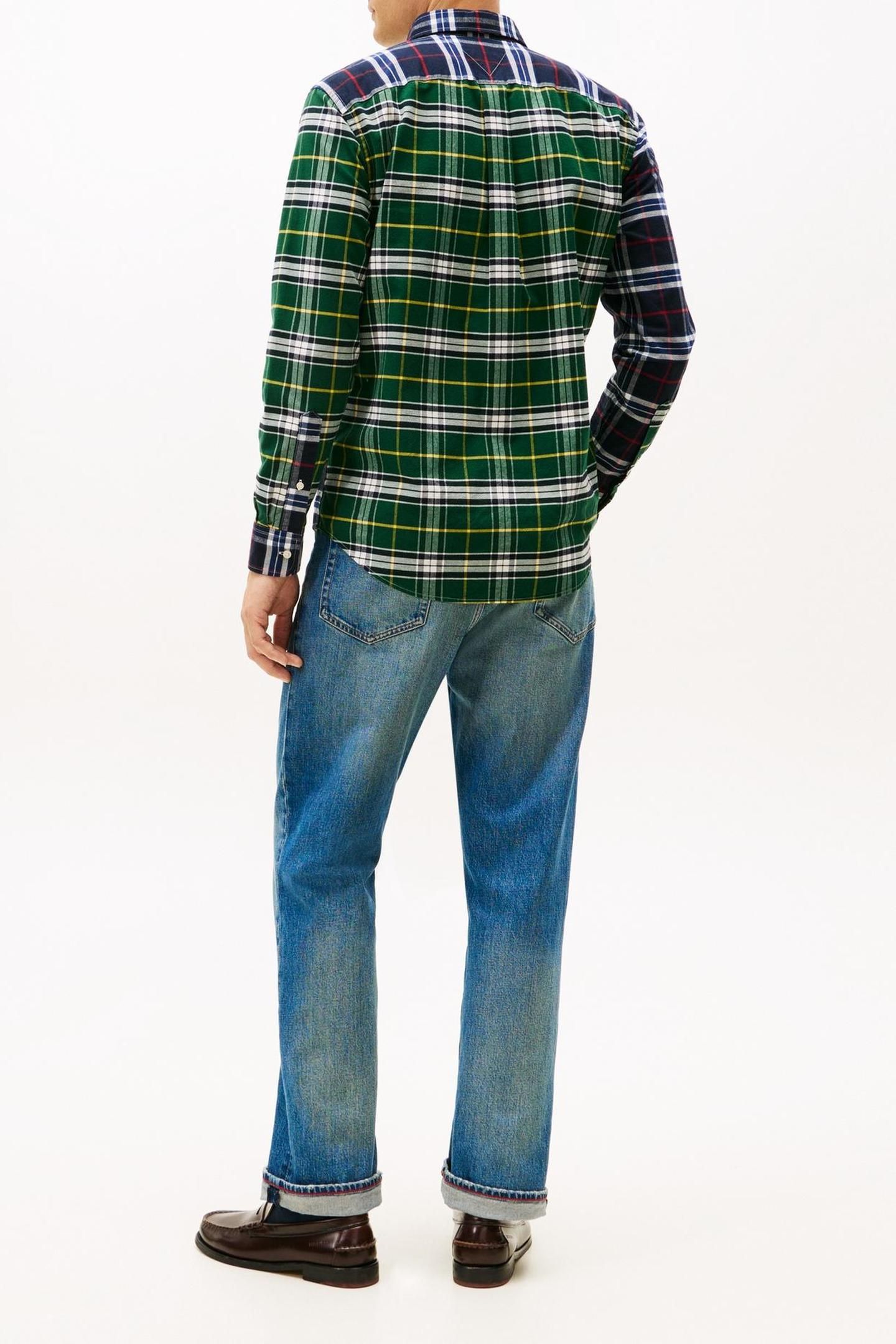 BRUSHED OXFORD BLOCK DESERT SKY/ORNAMENTAL GREEN CHECK 3