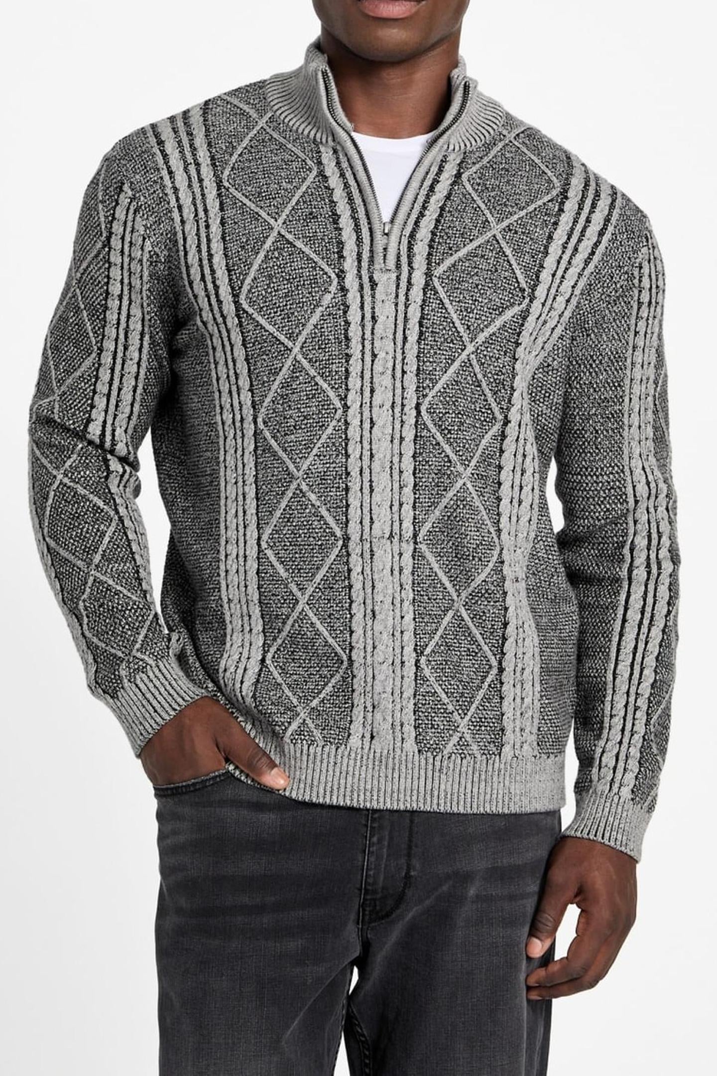 LS 1/2 ZIP MN NOEL C JET BLACK MULTI 1