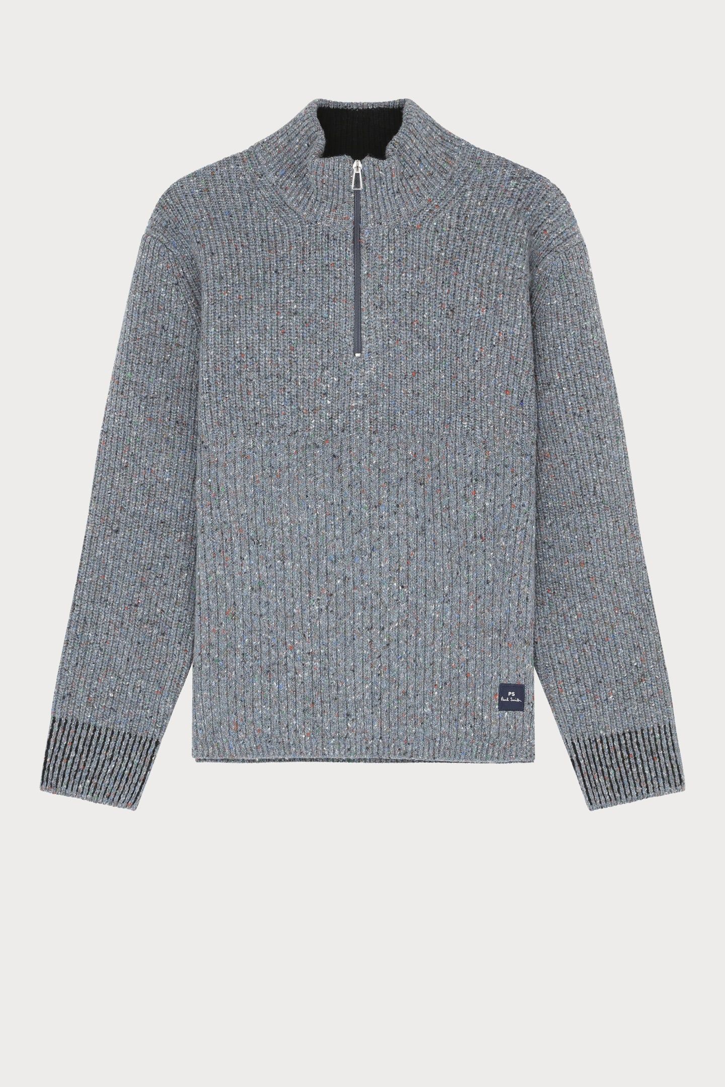 MENS SWEATER ZIP NECK BLUE 1