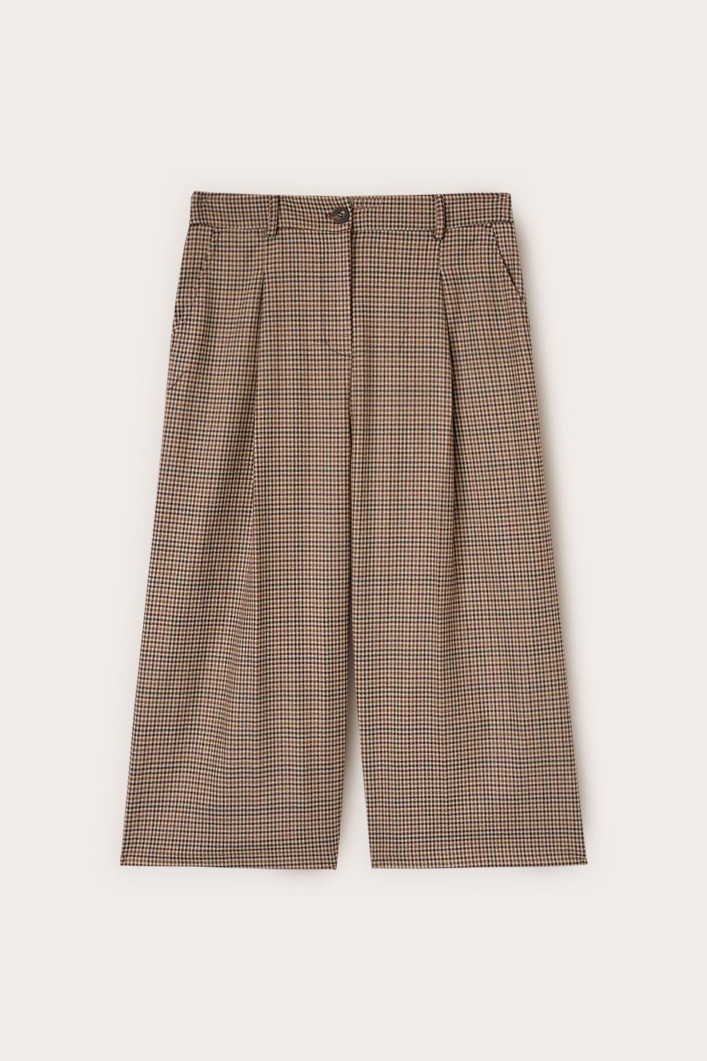 CROPPED TROUSERS IN YARN-DYED CHECK FANTASY BROWN 4
