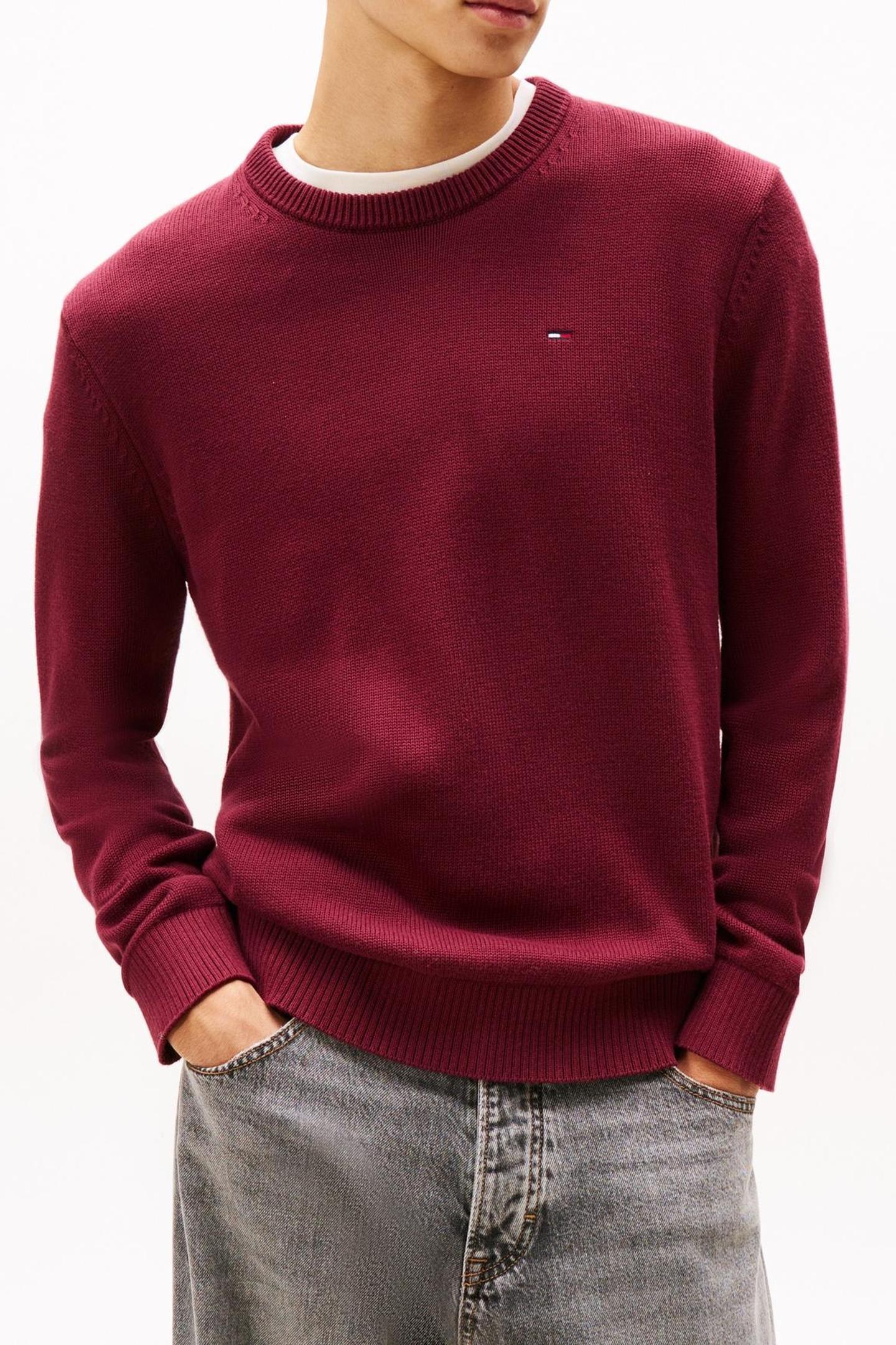TJM SLIM ESSENTIAL SWEATER RED WINE 1