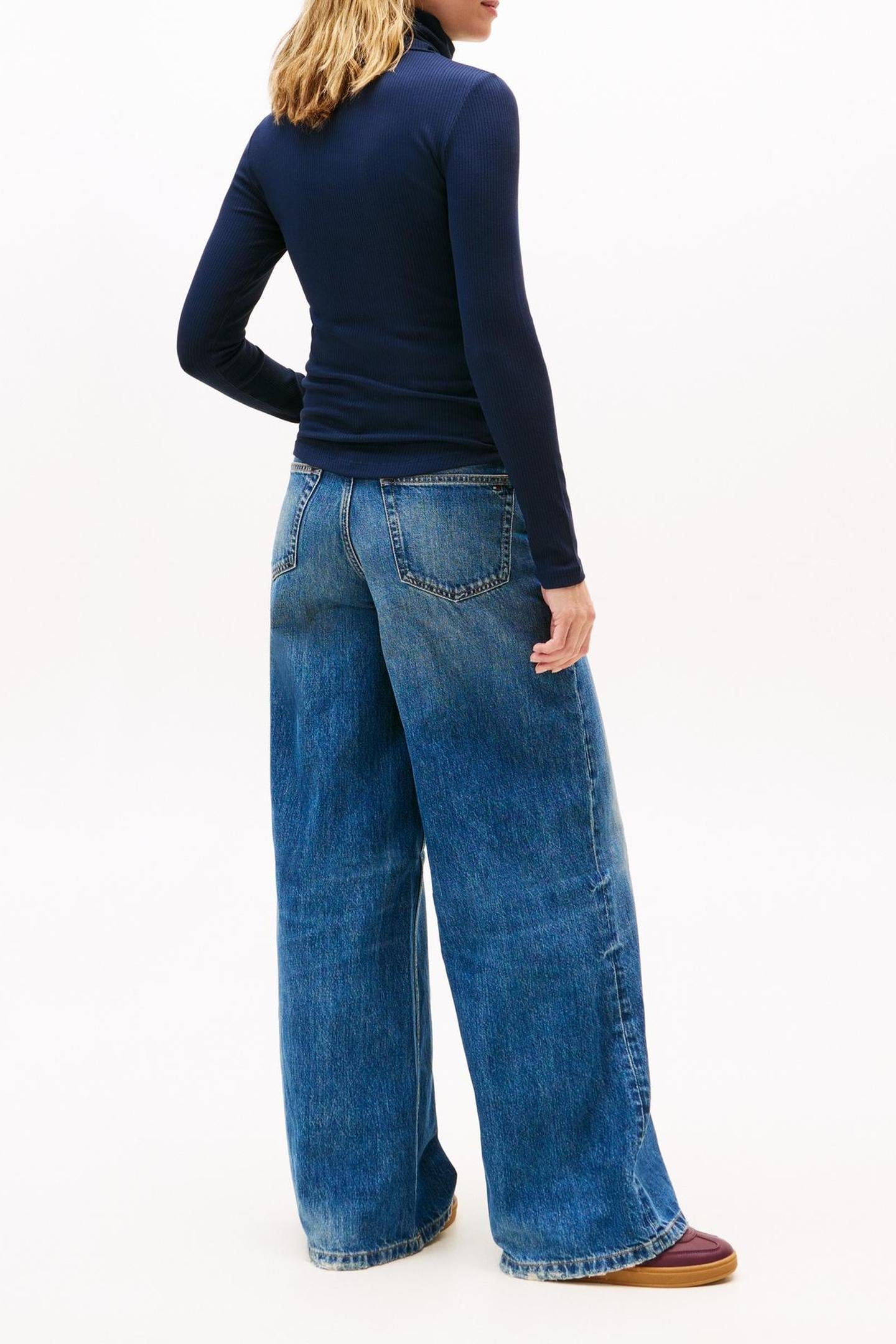 SLIM 5X2 RIB ROLL-NECK DARK NIGHT NAVY 3