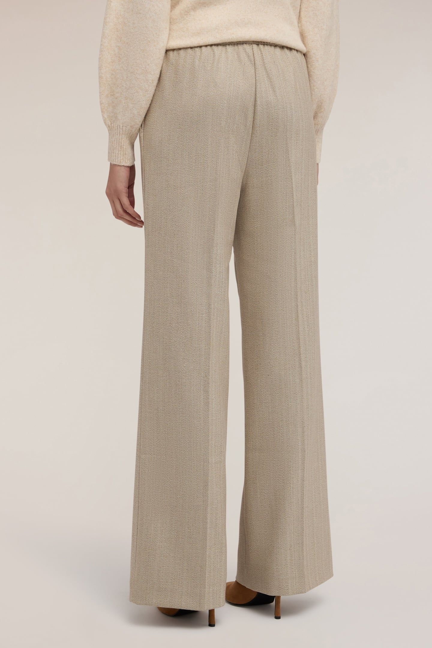 PALAZZO PANTS IN FLANNEL BEIGE 3