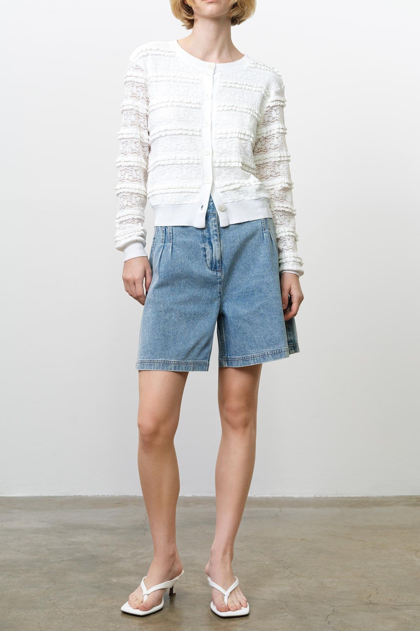 KRISTA LACE MIX CARDIGAN SUMMER WHITE 1